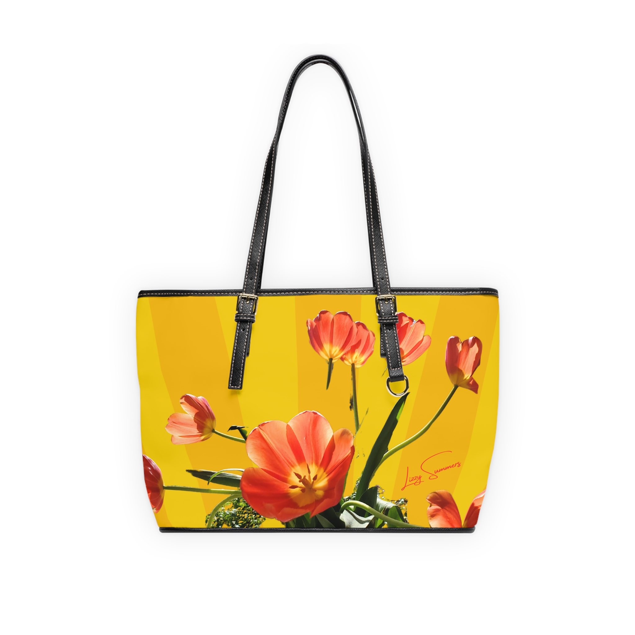 Tulip on Yellow Shoulder Bag - Image 5