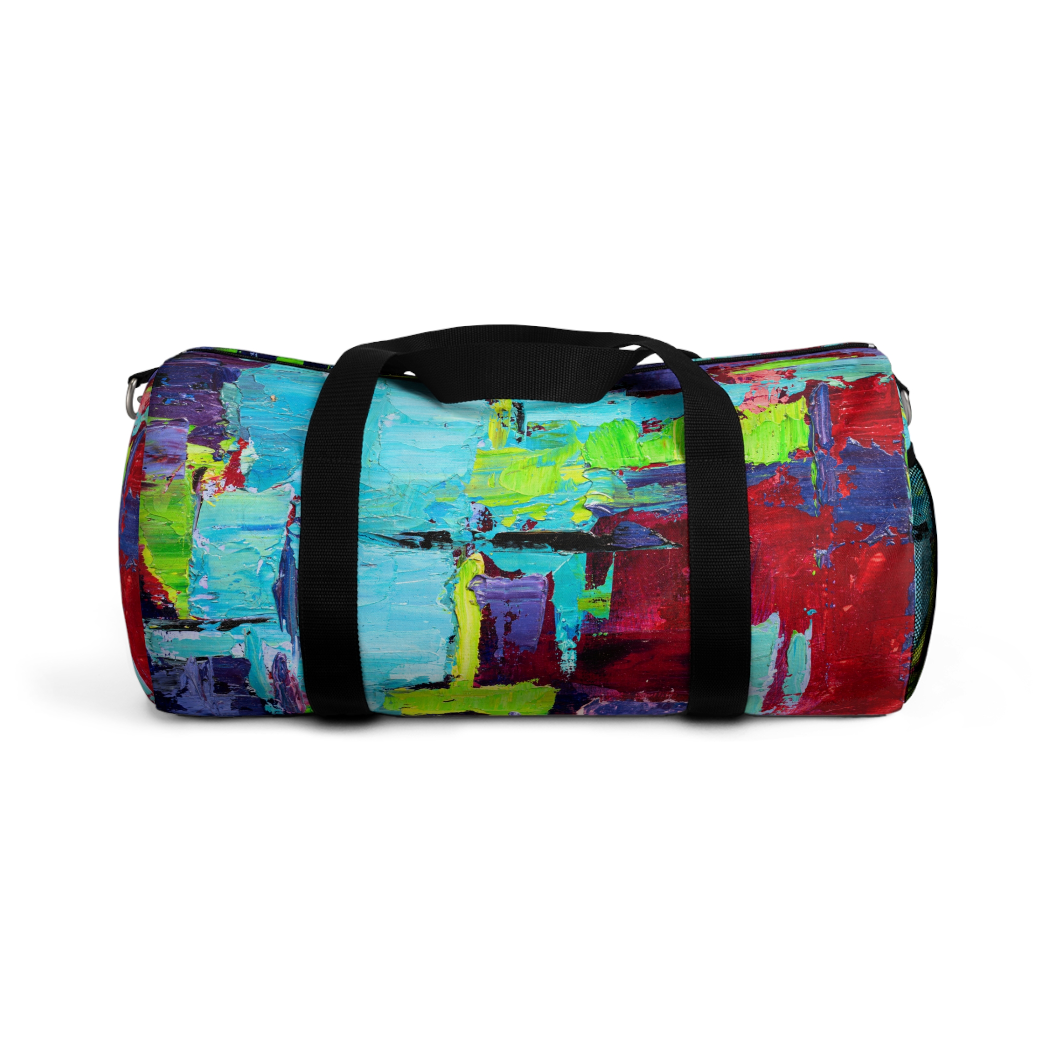 Bold Red and Sky Blue Duffle Bag - Image 5