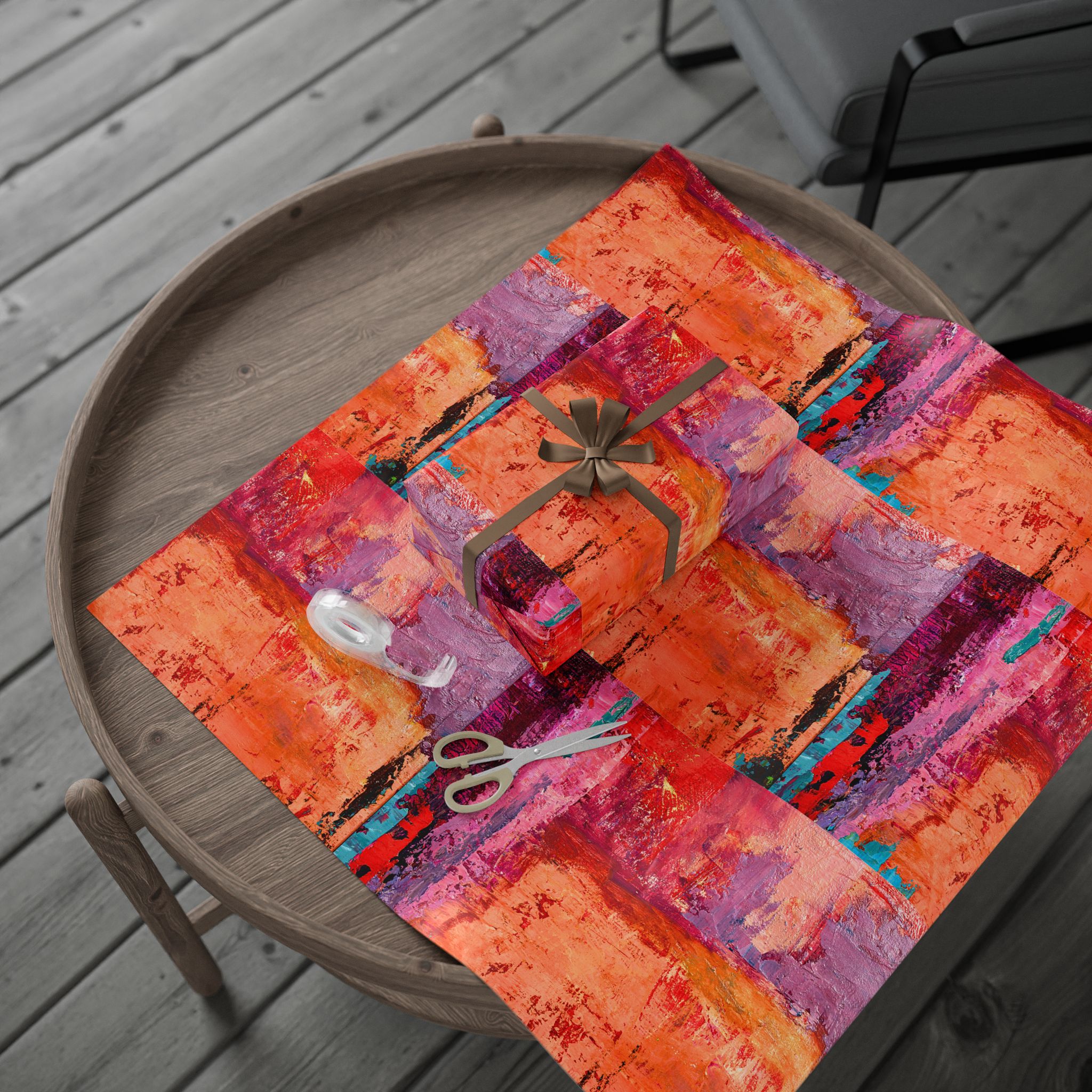 Wrapping Paper Warm Orange and Red Abstract - Image 24
