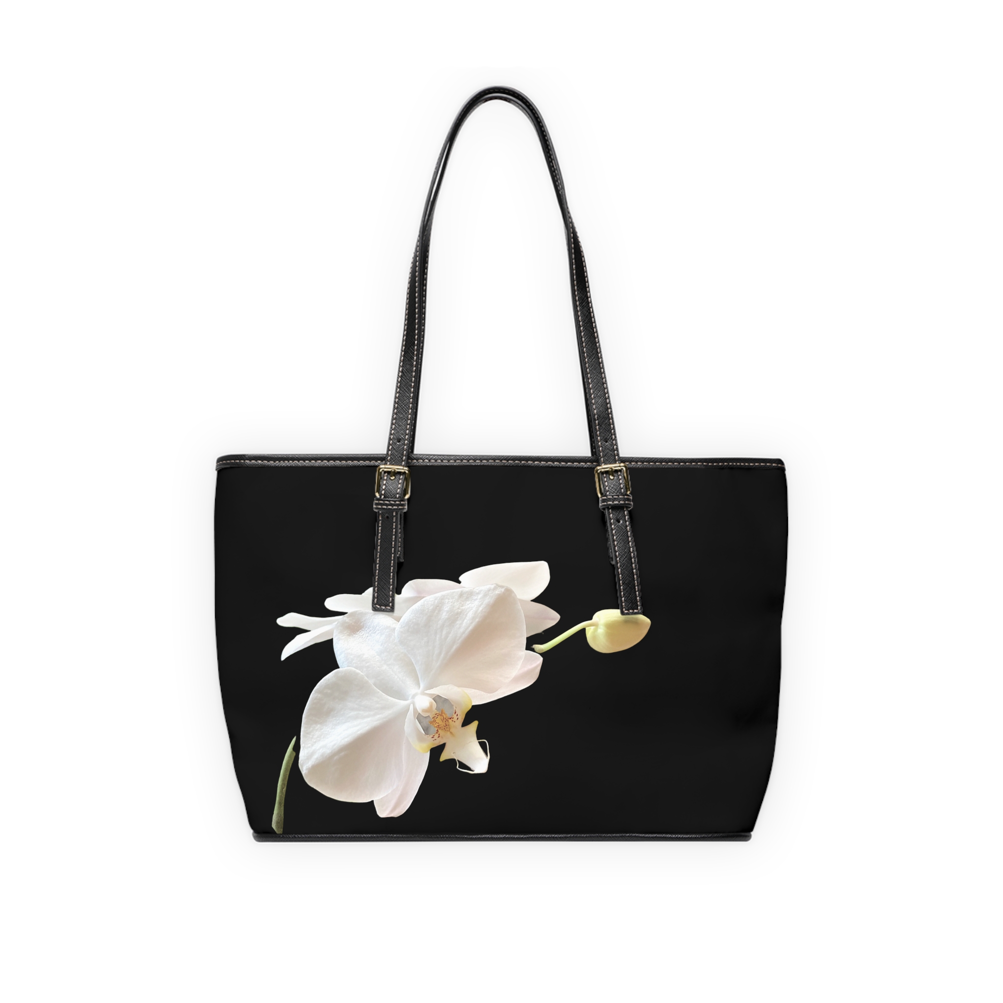 Limited Edition White Orchid Black Shoulder Bag - Image 6