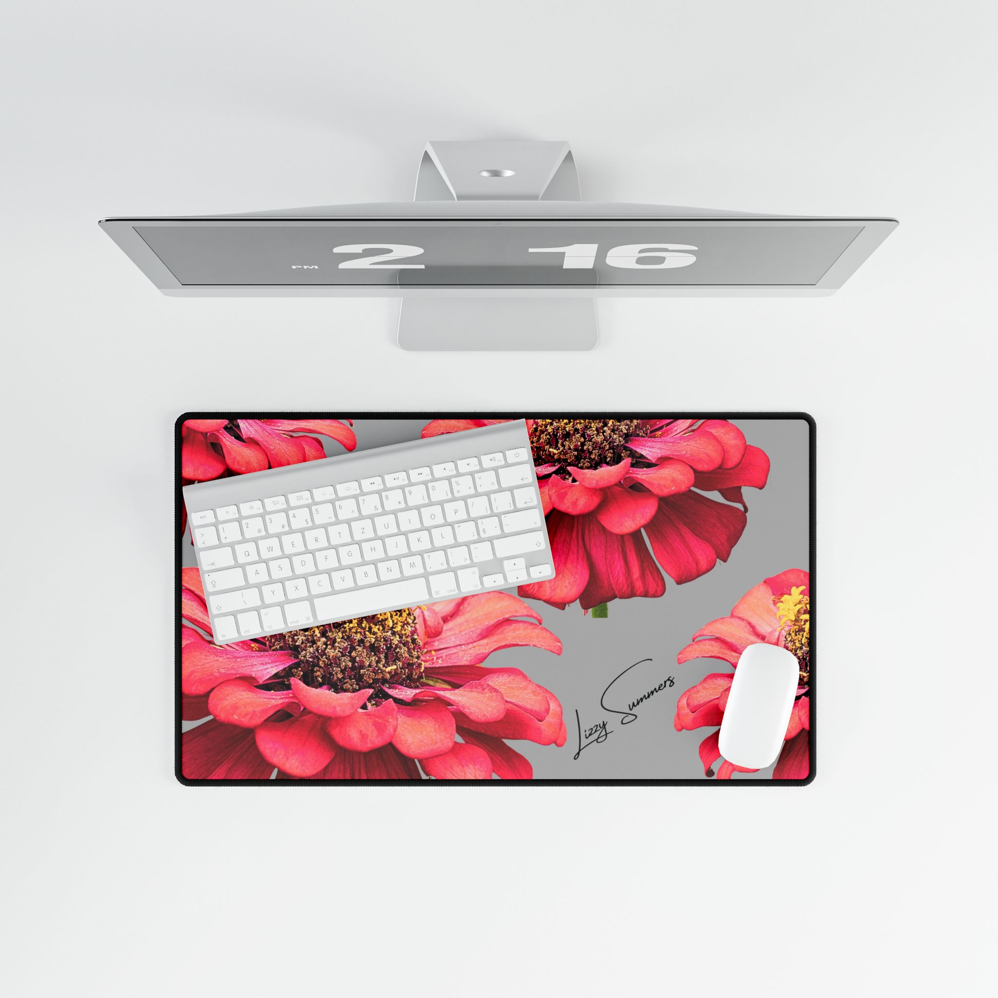 Desk Mat Desk Pad Floral Zinnias - Image 12
