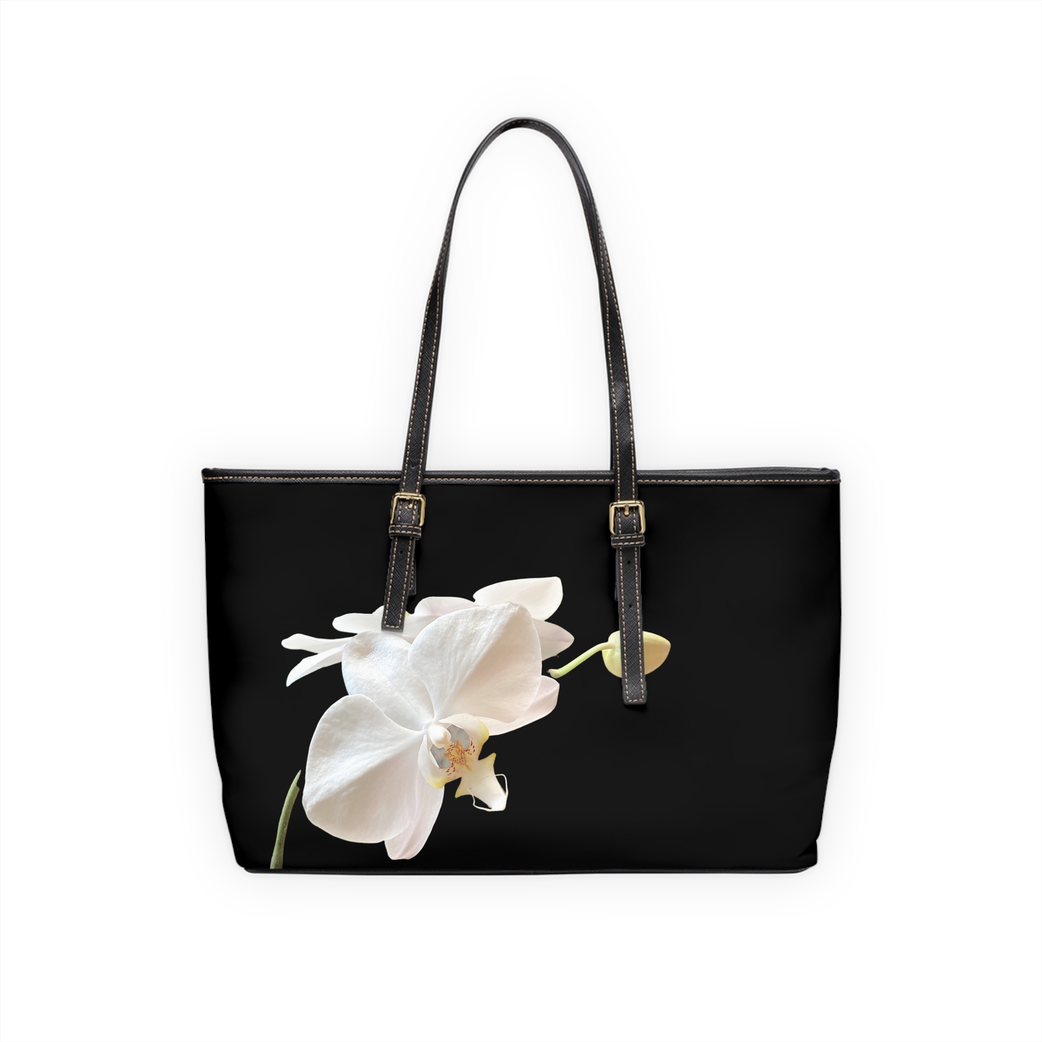 Limited Edition White Orchid Black Shoulder Bag - Image 2