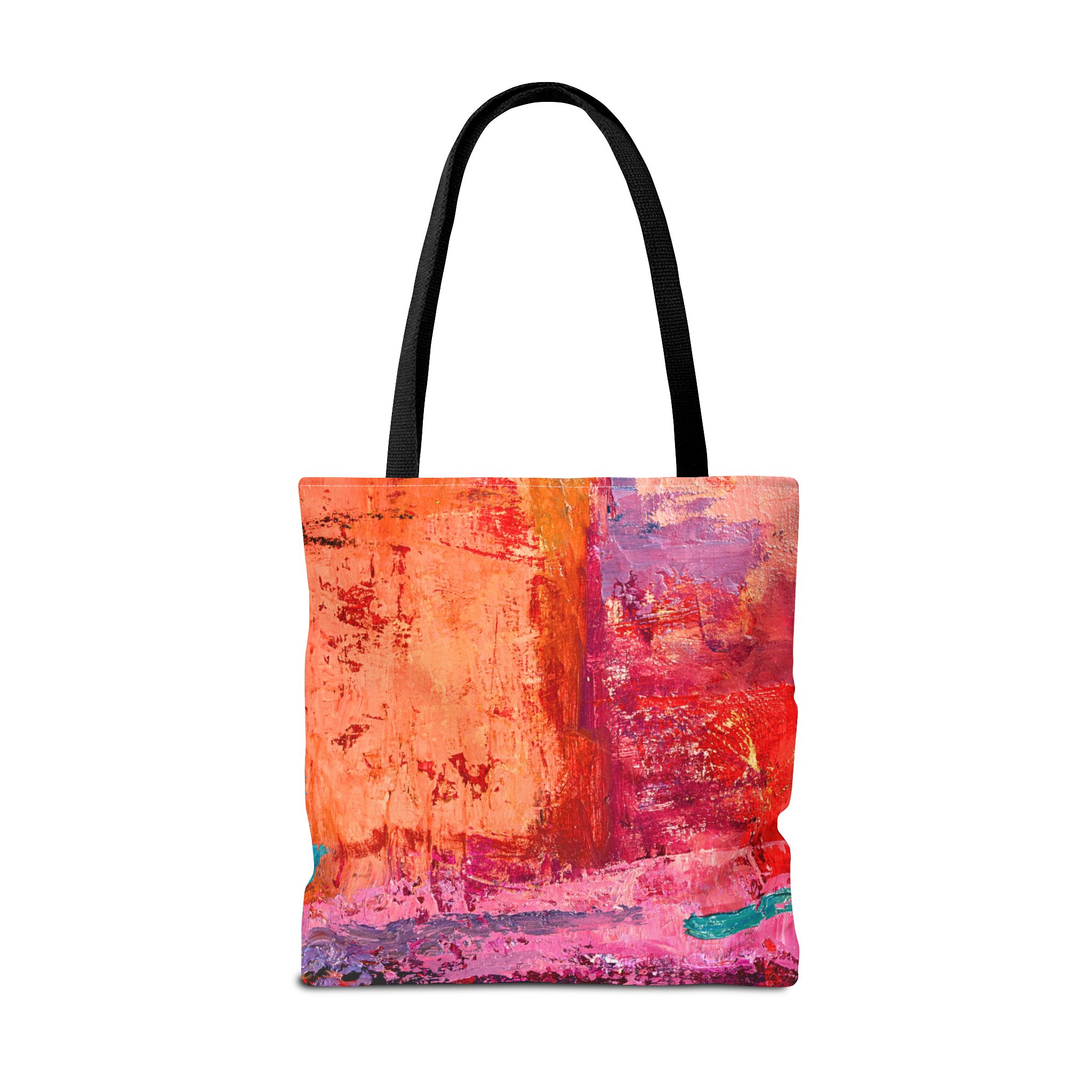 Warm Orange and Red Painterly Tote Bag - Image 10