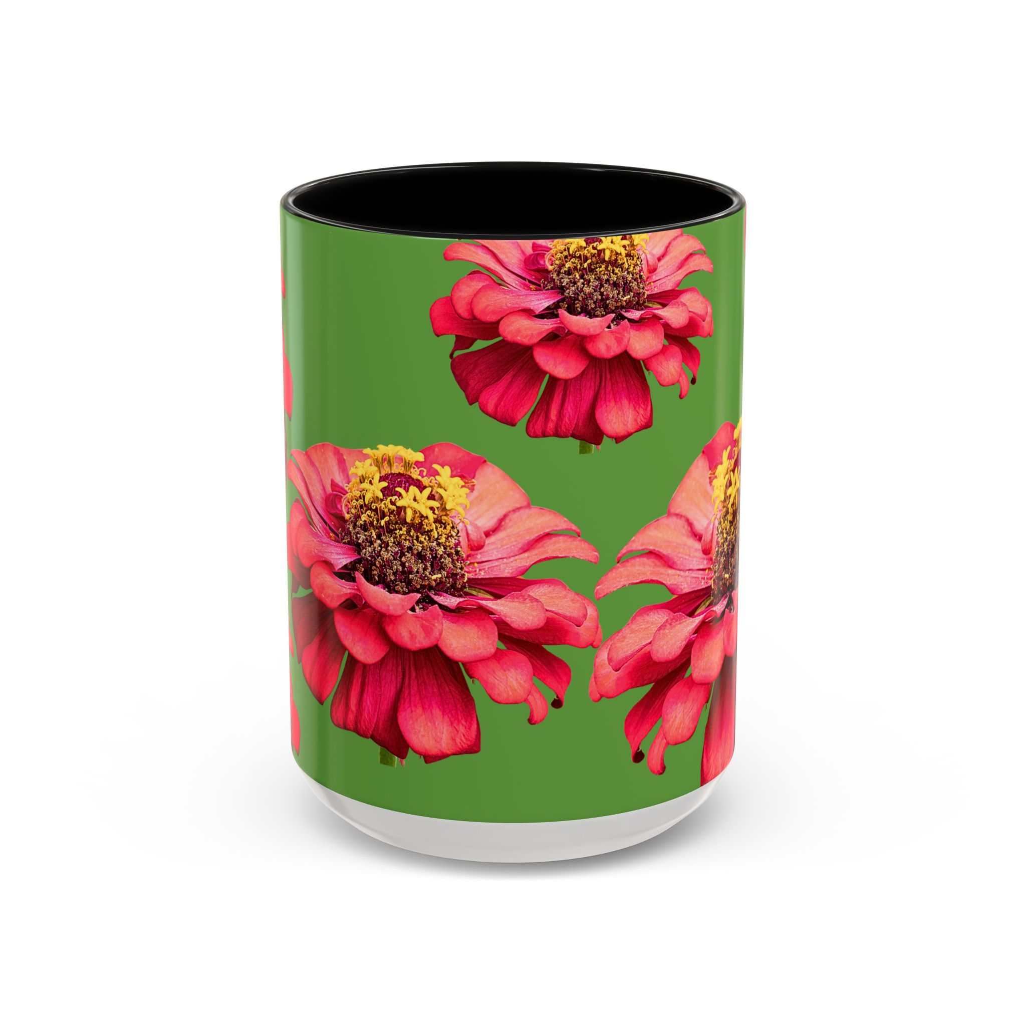 Mug, vibrant Dahlia flower on green coffee cup, floral drinkware, gift for nature lovers, botanical tea mug, unique ceramic mug - Image 5