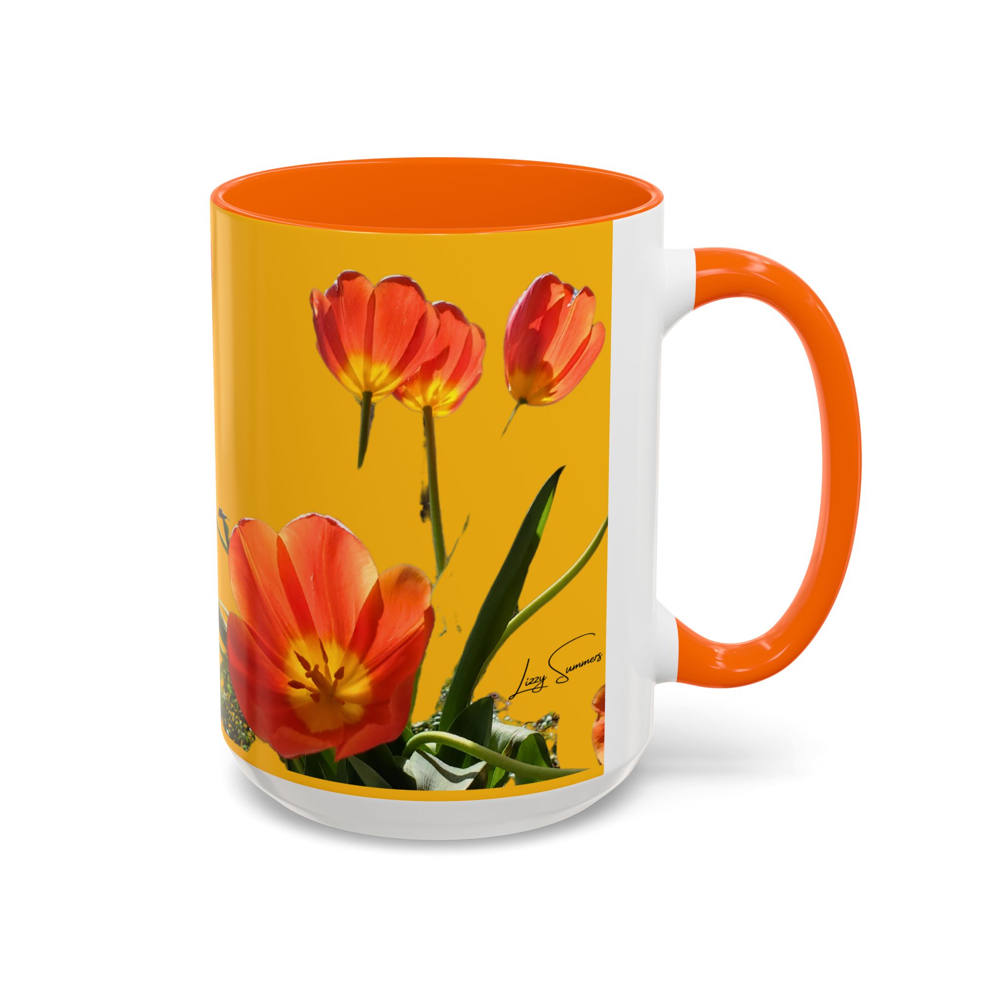 Mug, Cheerful Bright Tulips on Yellow Coffee Cup, Floral Tea Mug, Spring Flower Design, Gift for Gardener, Mother's Day Present, Kitchen - Image 22