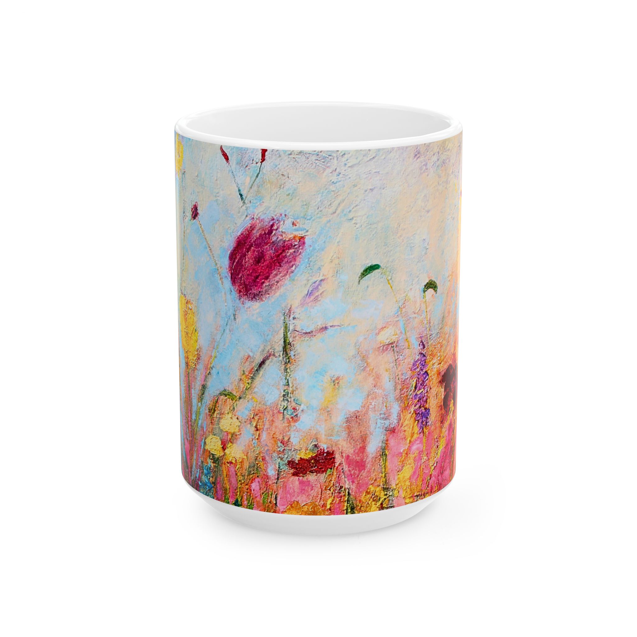 Coffee Mug Painted Wildflowers - Image 5