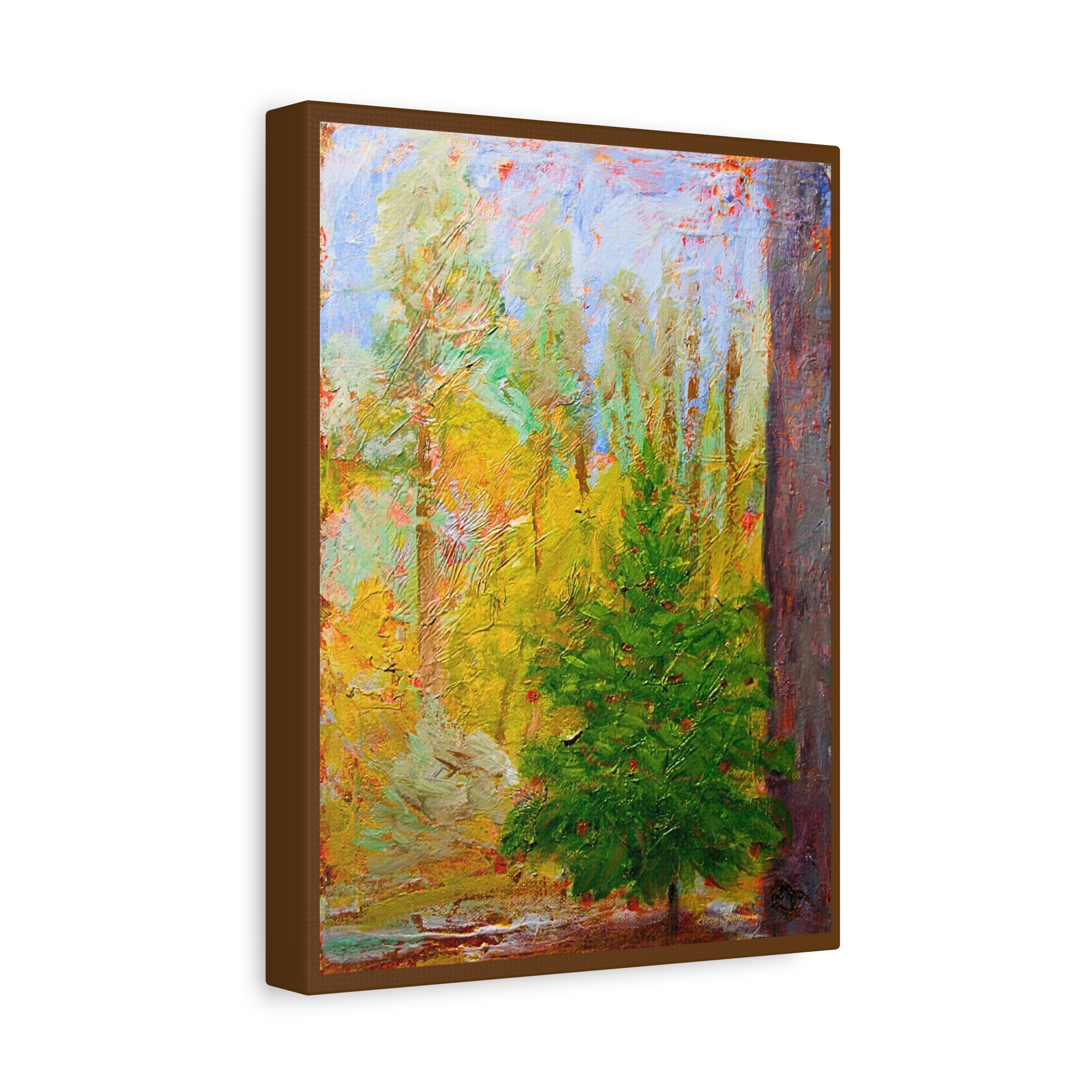 Matte Canvas, Stretched 1.25" Giclee, Small Fir Painting - Image 2