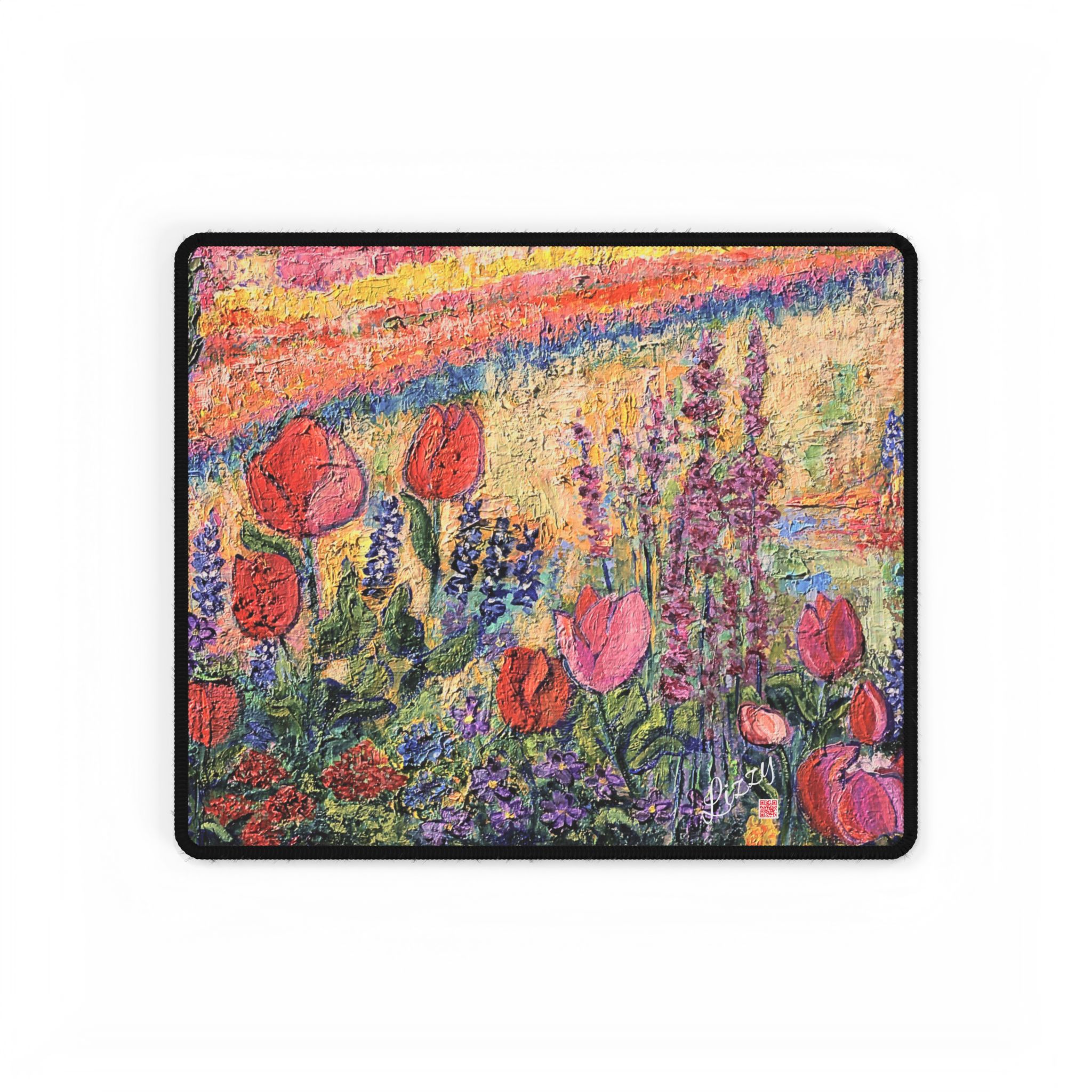 Red Painted Tulip Desk Mat - Image 5