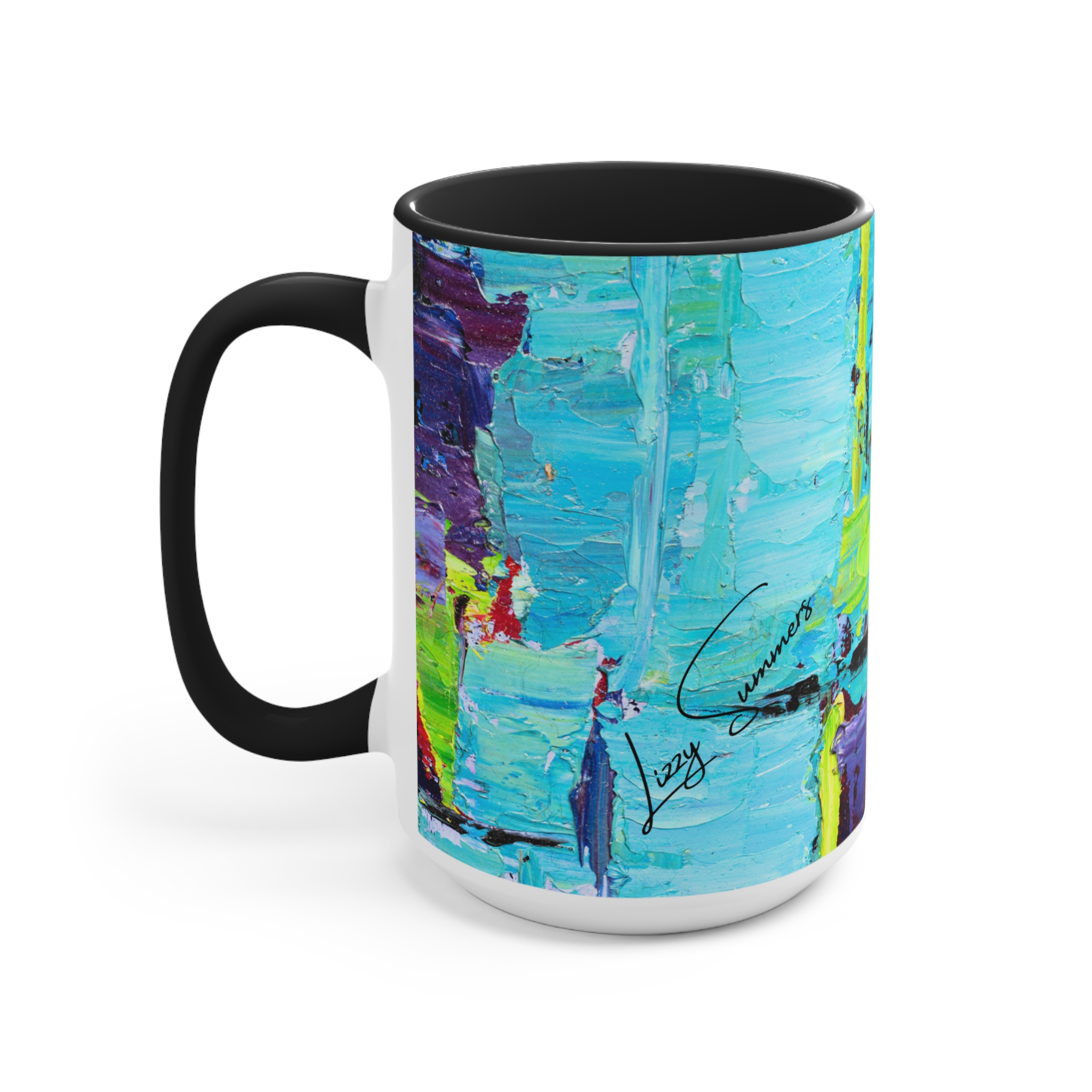Coffee Mug Bold Red and Sky Blue - Image 10