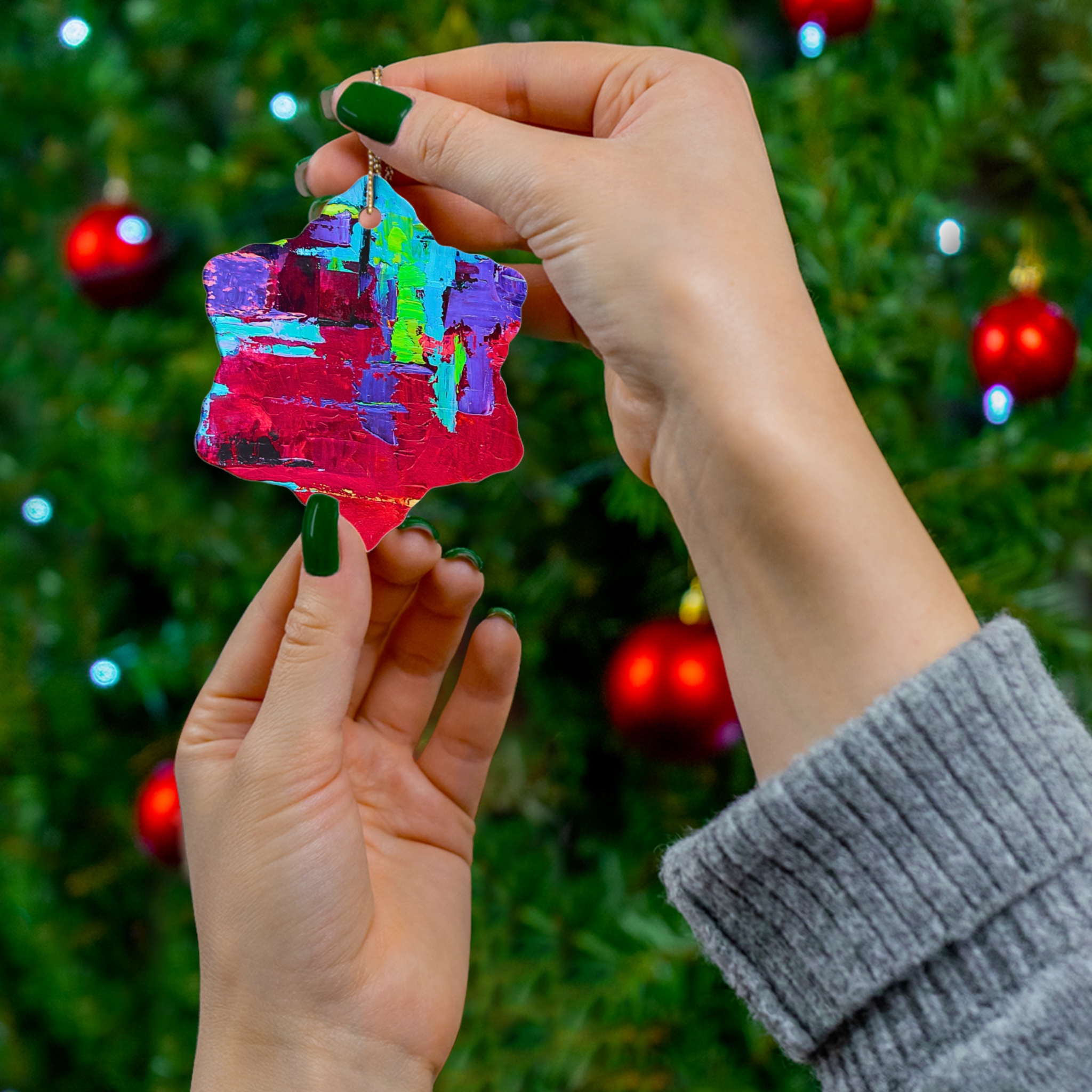 Ornament, Red 4 Shapes - Image 12