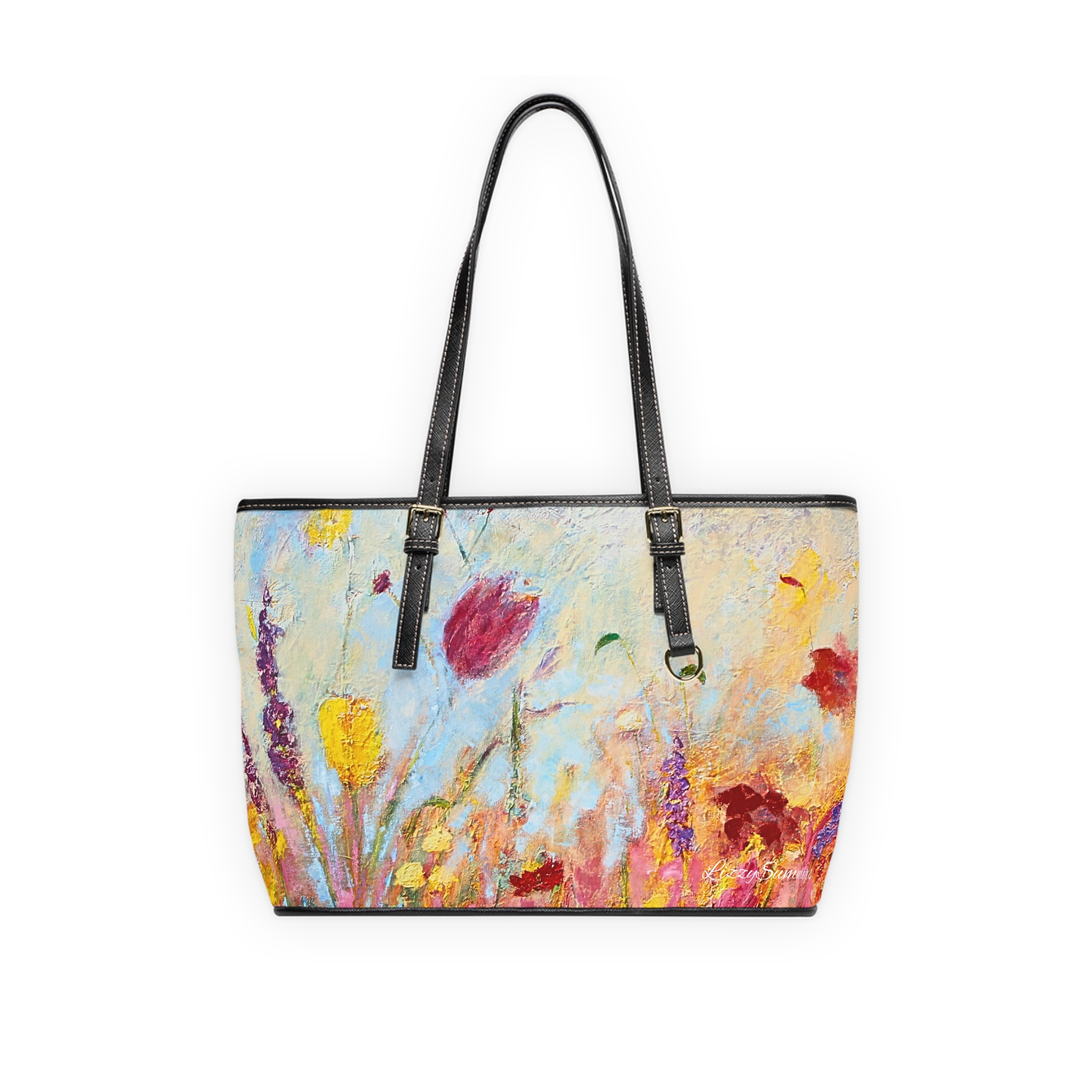 Shoulder Bag Painted Wild Flowers - Image 5