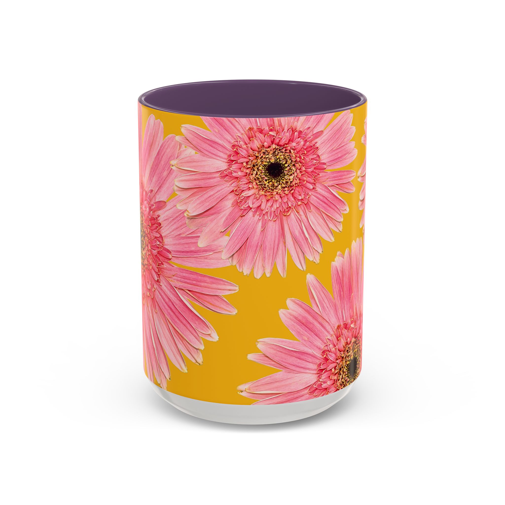 Pink Flower Yellow Accent Coffee Mug - Image 13
