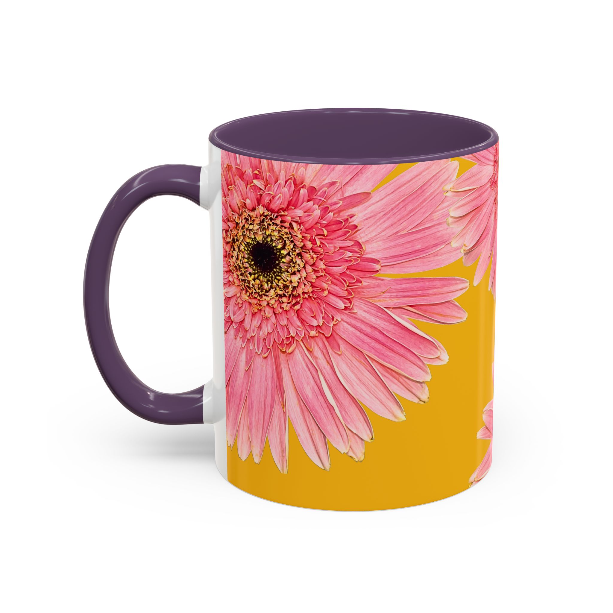Pink Flower Yellow Accent Coffee Mug - Image 11