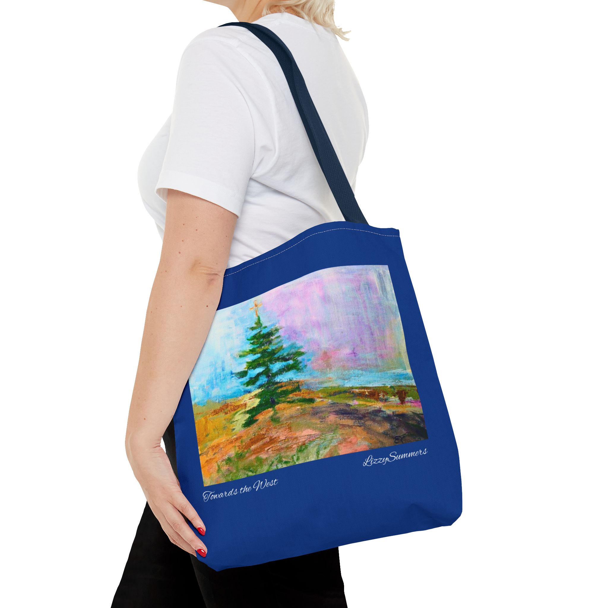 Tote Bag Original Art Colorado Fir blue tote - Image 8