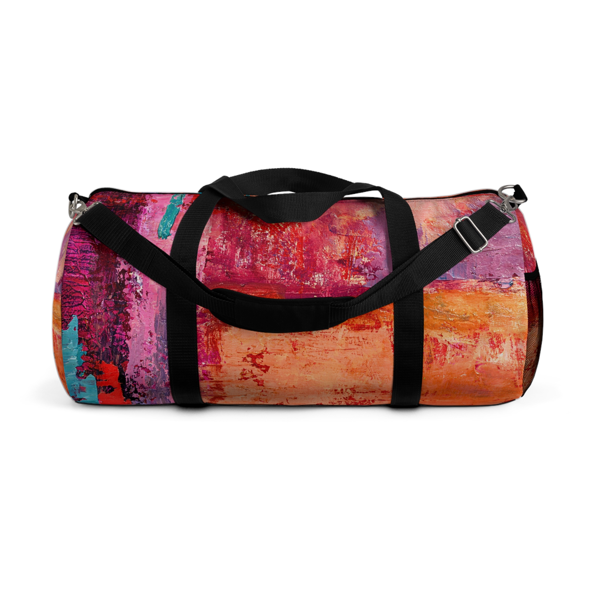 Warm Orange and Red Painterly Duffel Bag