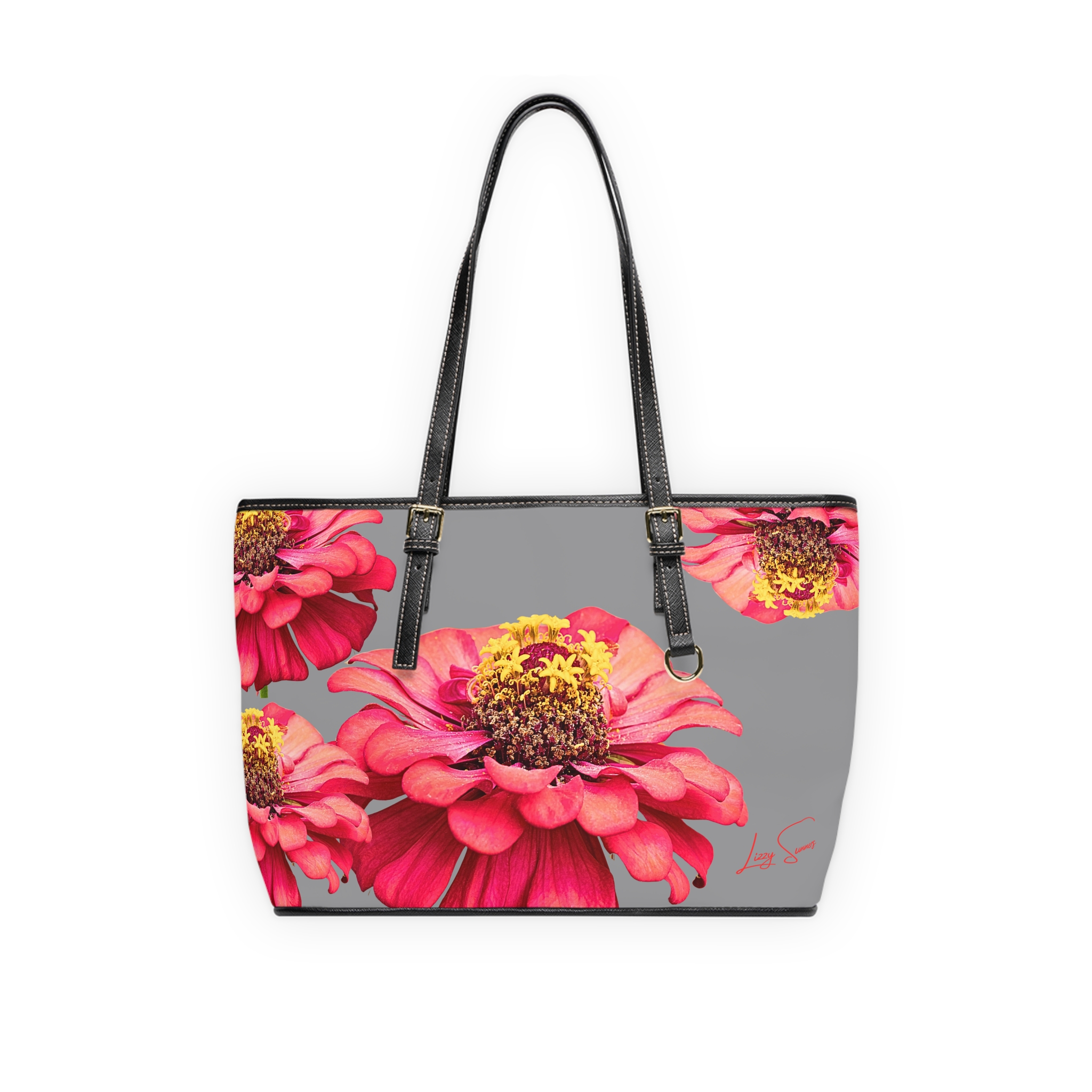 Pink Zinnia  PU Leather Shoulder Bag - Image 5