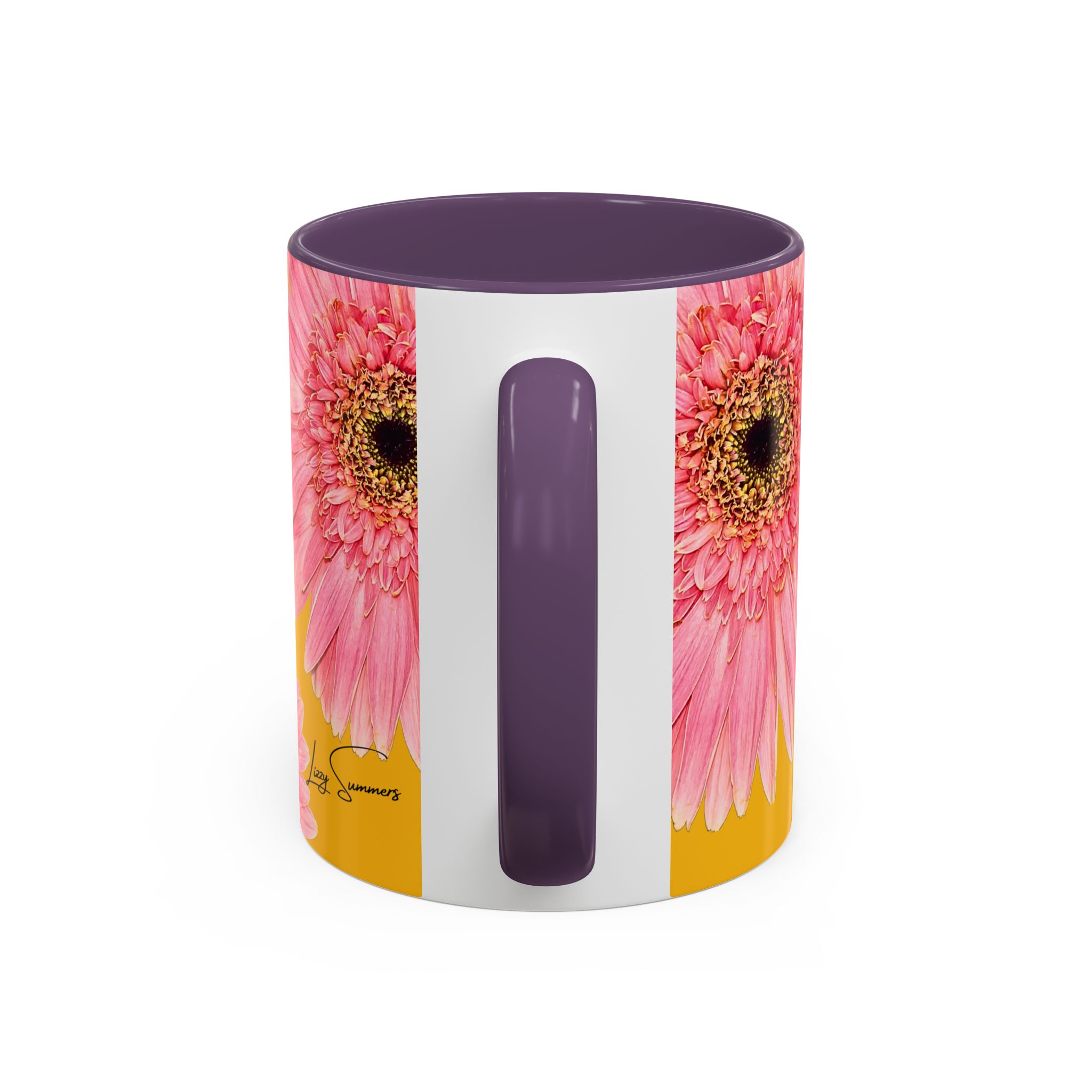 Pink Flower Yellow Accent Coffee Mug - Image 12