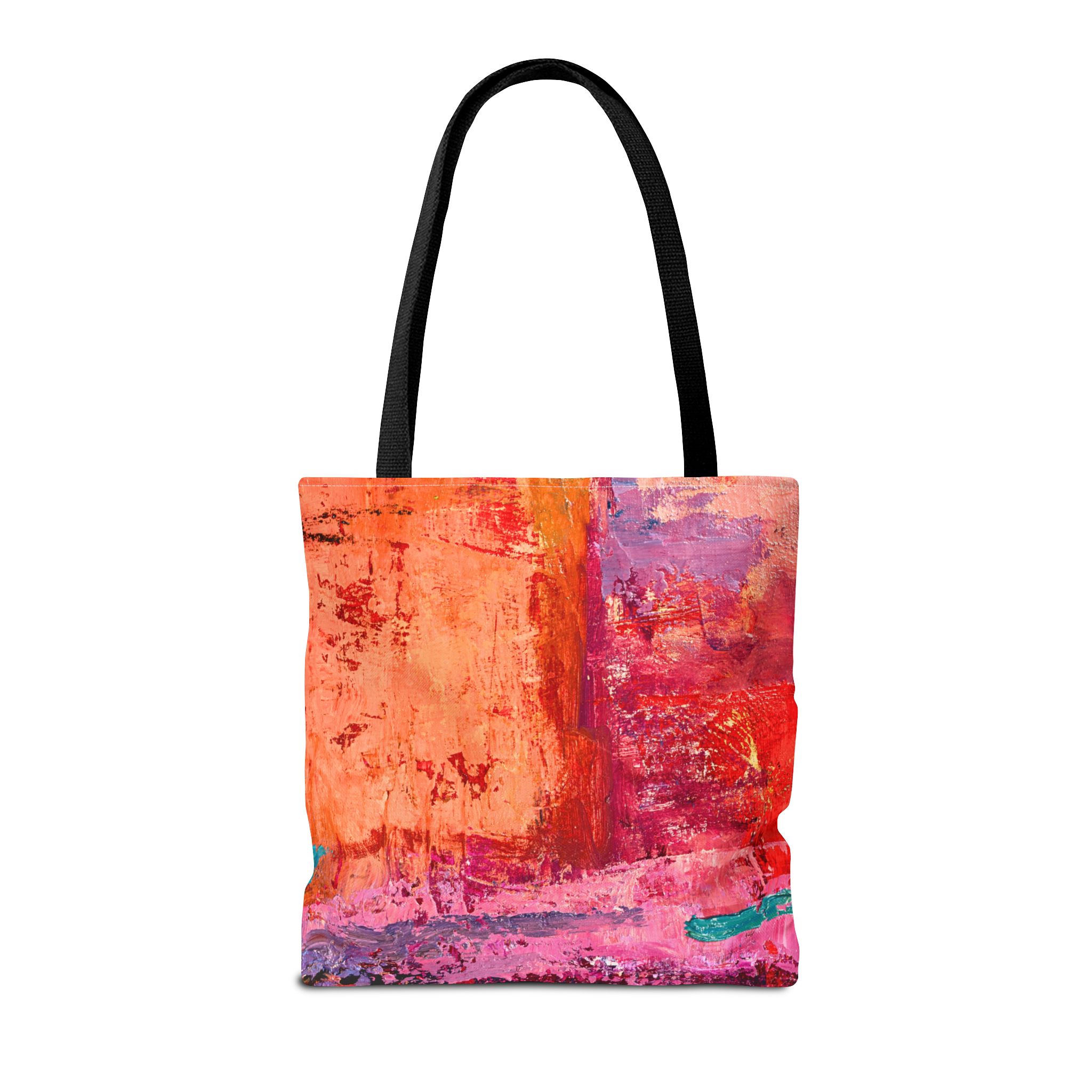 Warm Orange and Red Painterly Tote Bag - Image 6
