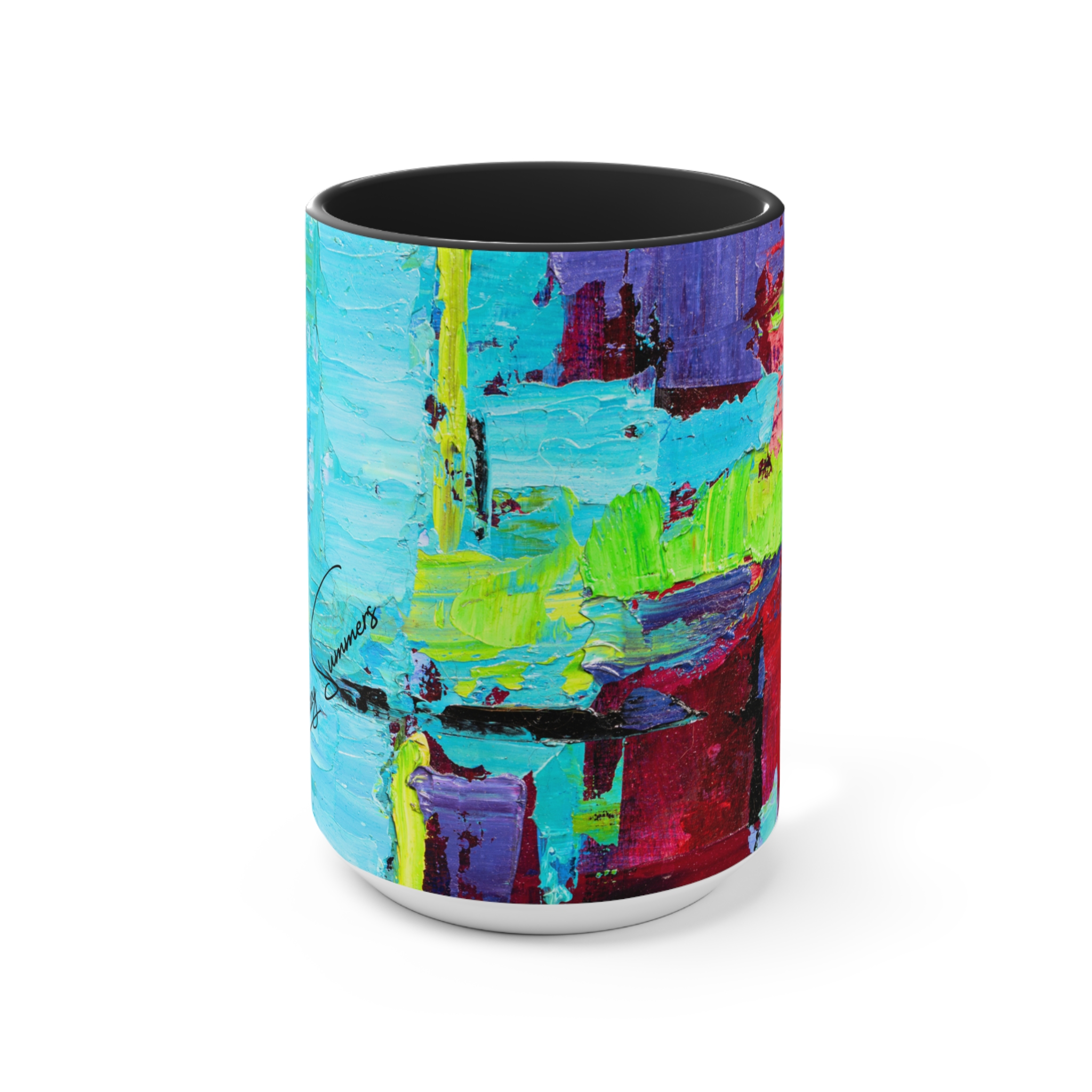 Coffee Mug Bold Red and Sky Blue - Image 9
