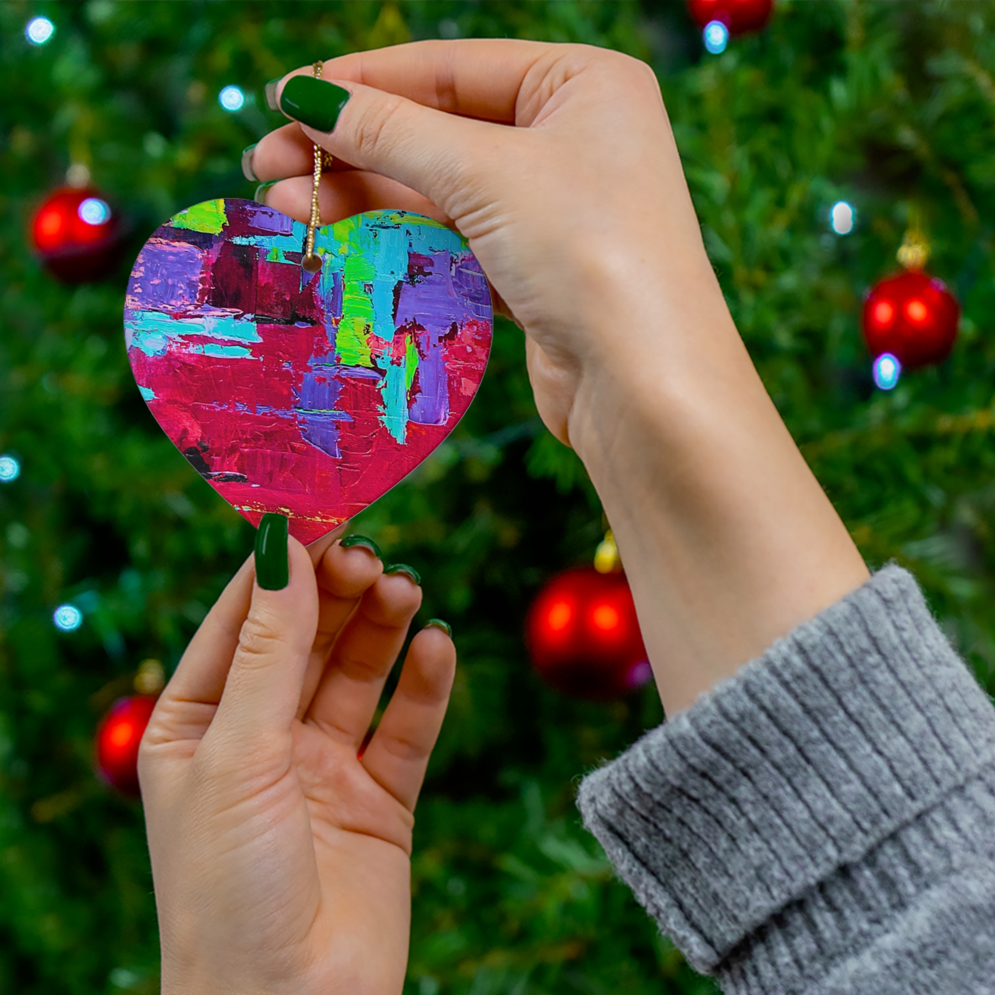 Ornament, Red 4 Shapes - Image 9