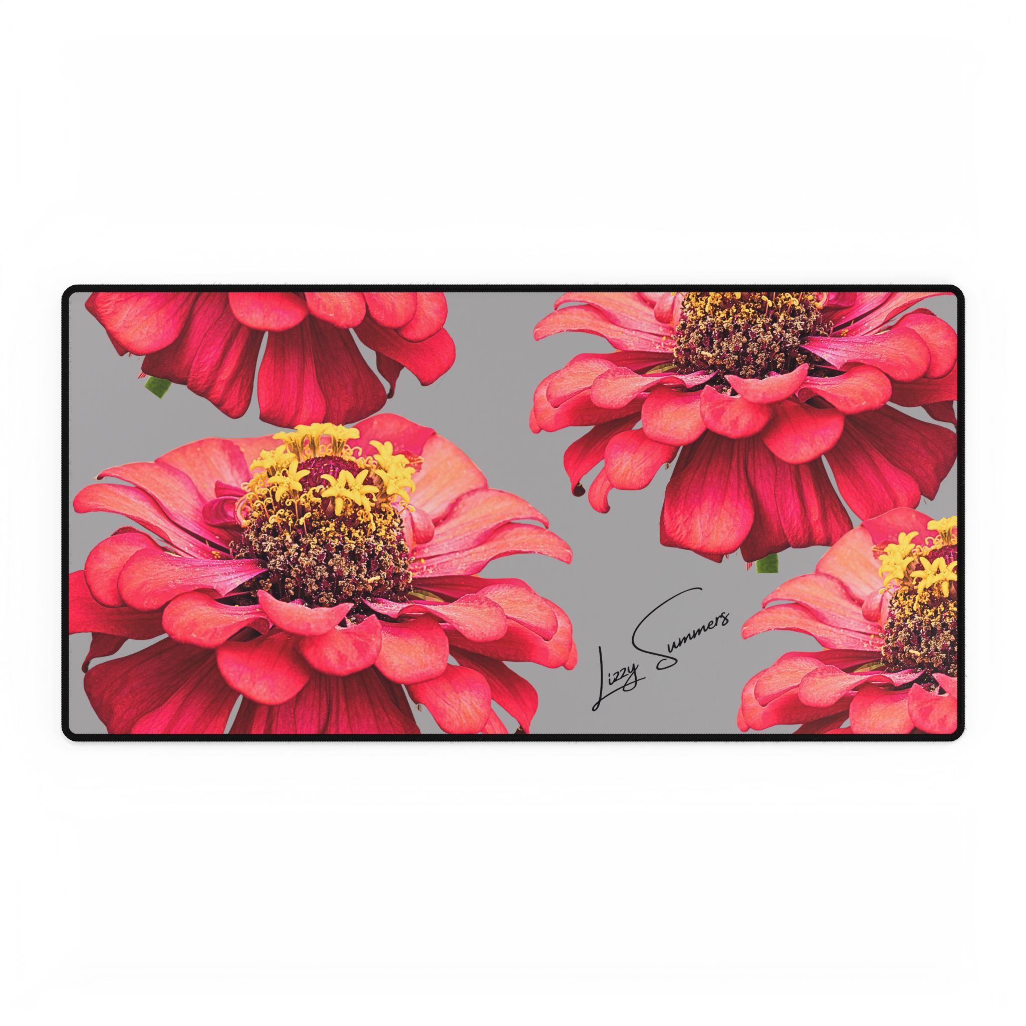Desk Mat Desk Pad Floral Zinnias