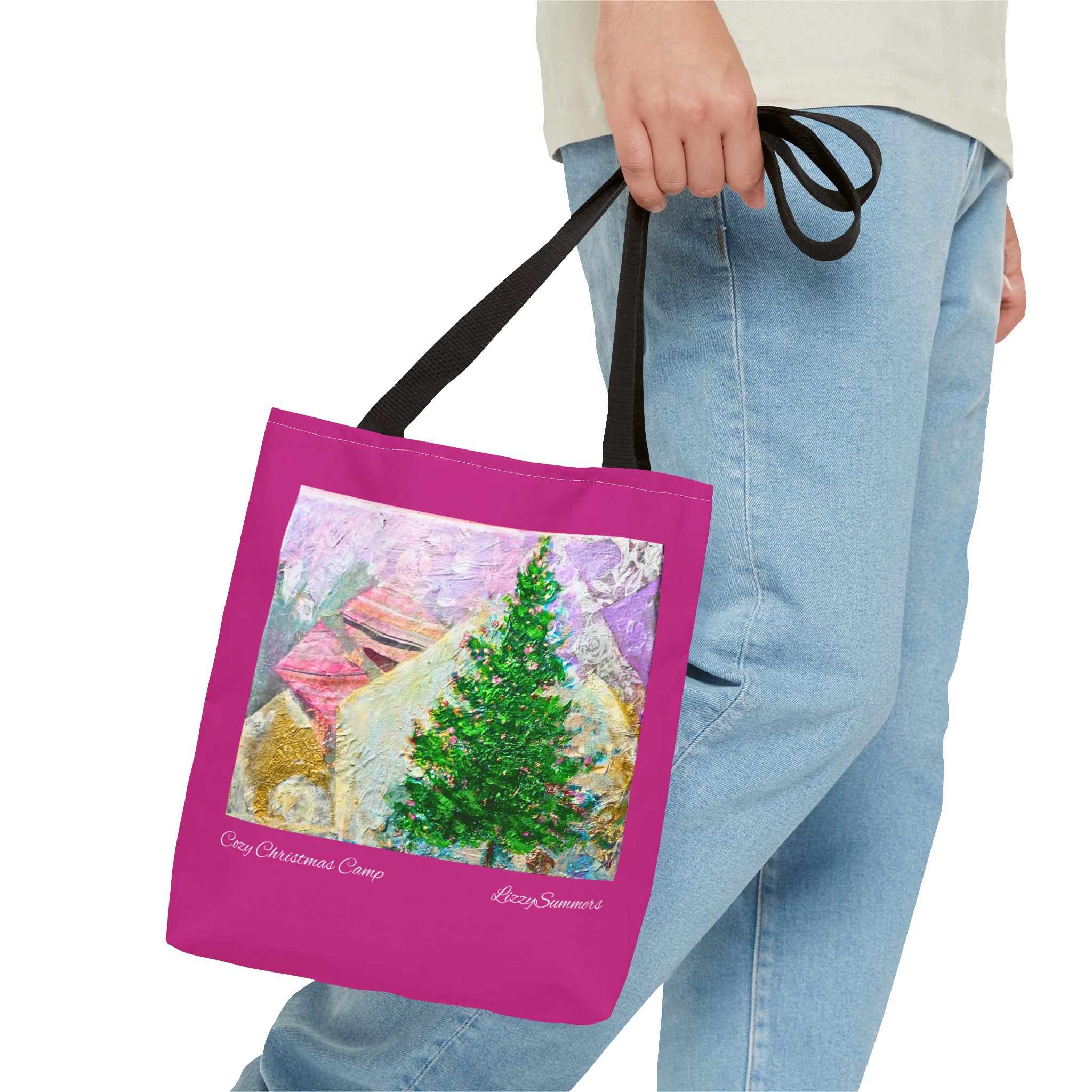 Tree Painting Tote Bag - Nature-Inspired Charm for Nature Lovers and Art Enthusiasts-Pinkbag - Image 3