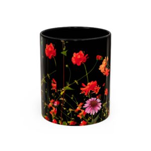 Coffee Mug Wildflowers on Black