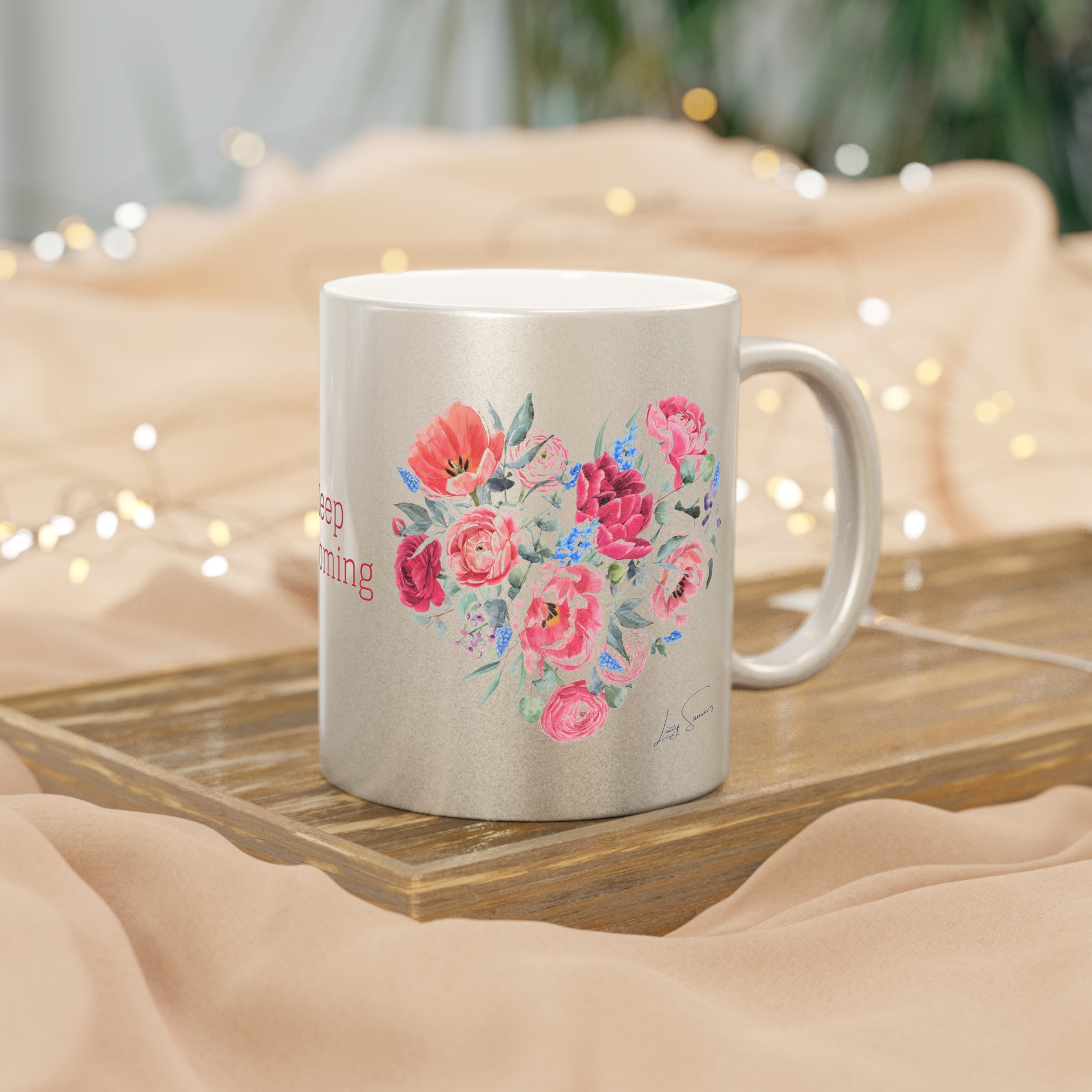 Keep Blooming Metallic Mug (Silver or Gold) - Image 4