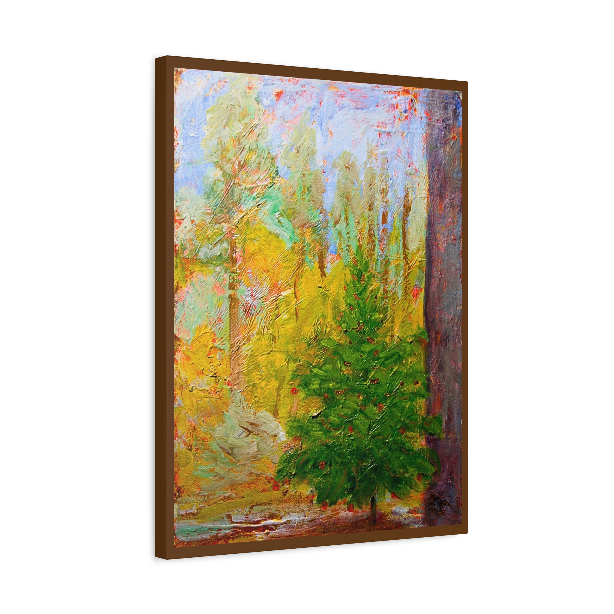 Matte Canvas, Stretched 1.25" Giclee, Small Fir Painting - Image 6