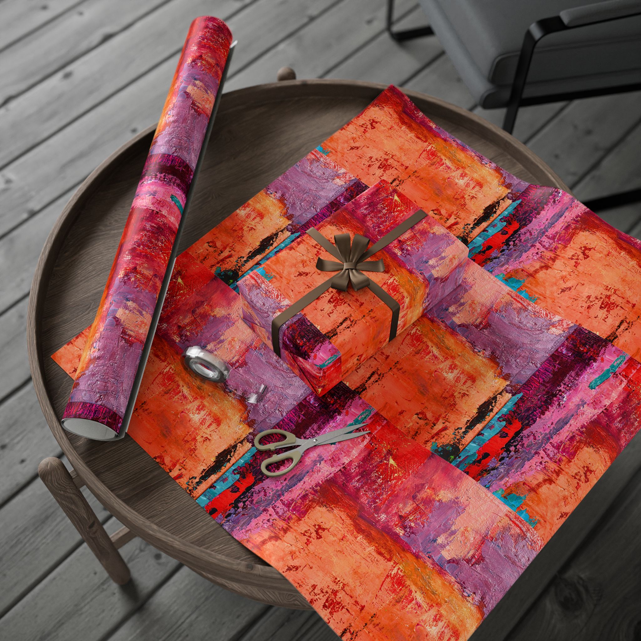 Wrapping Paper Warm Orange and Red Abstract - Image 16