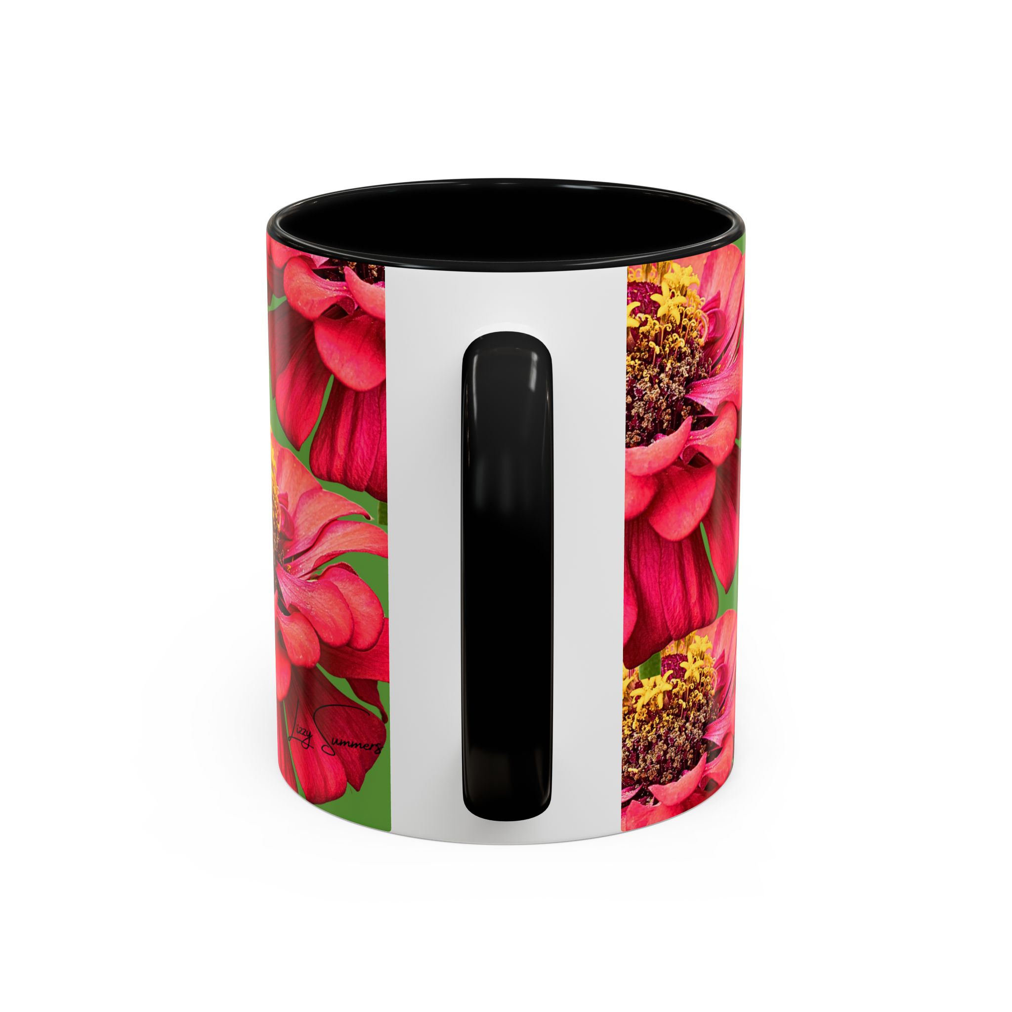 Mug, vibrant Dahlia flower on green coffee cup, floral drinkware, gift for nature lovers, botanical tea mug, unique ceramic mug - Image 4