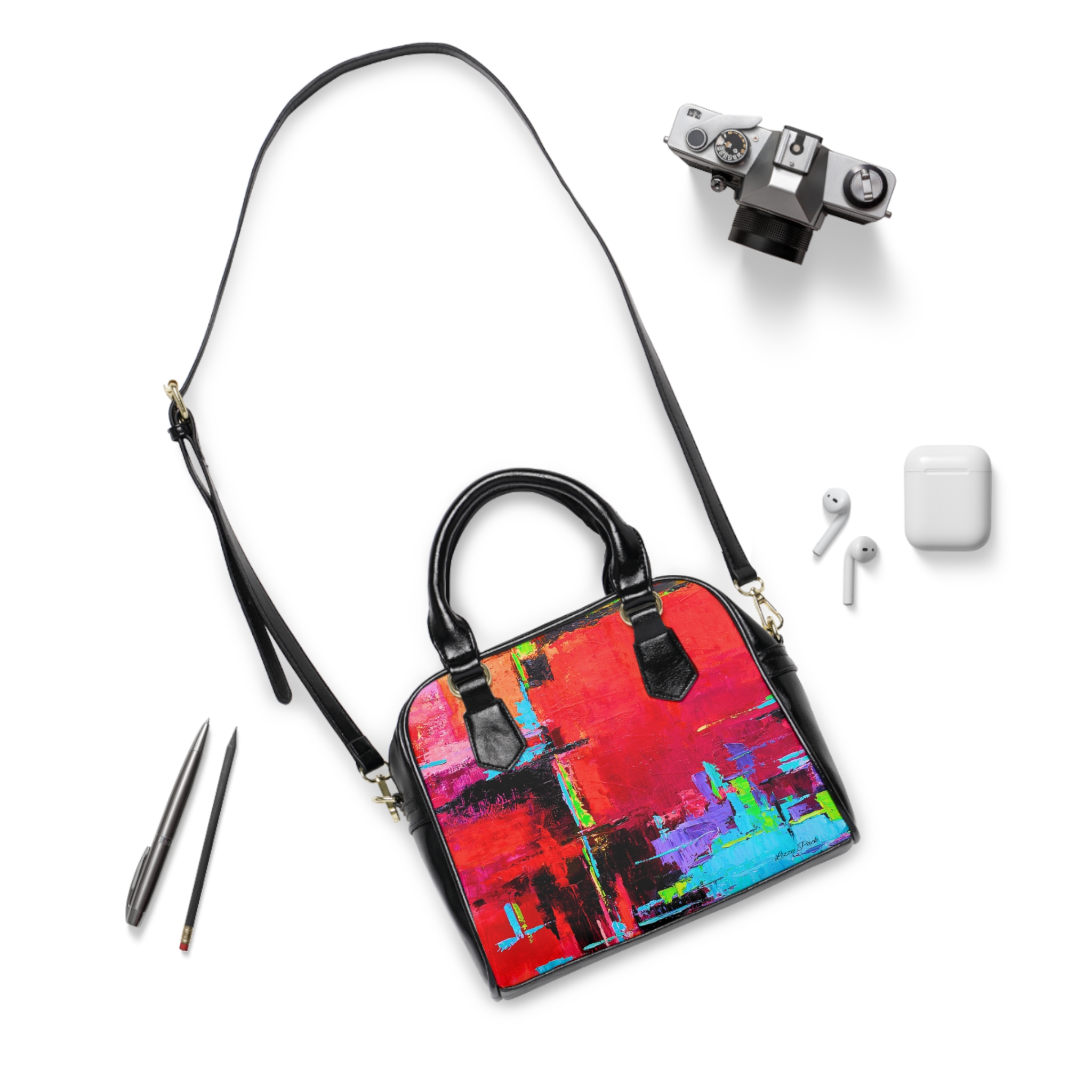 Handbag Shoulder Flaming Red - Image 3