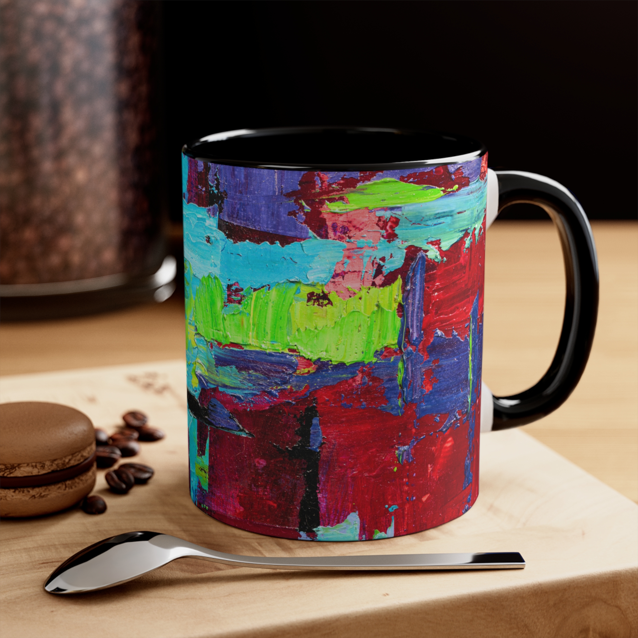 Coffee Mug Bold Red and Sky Blue - Image 8