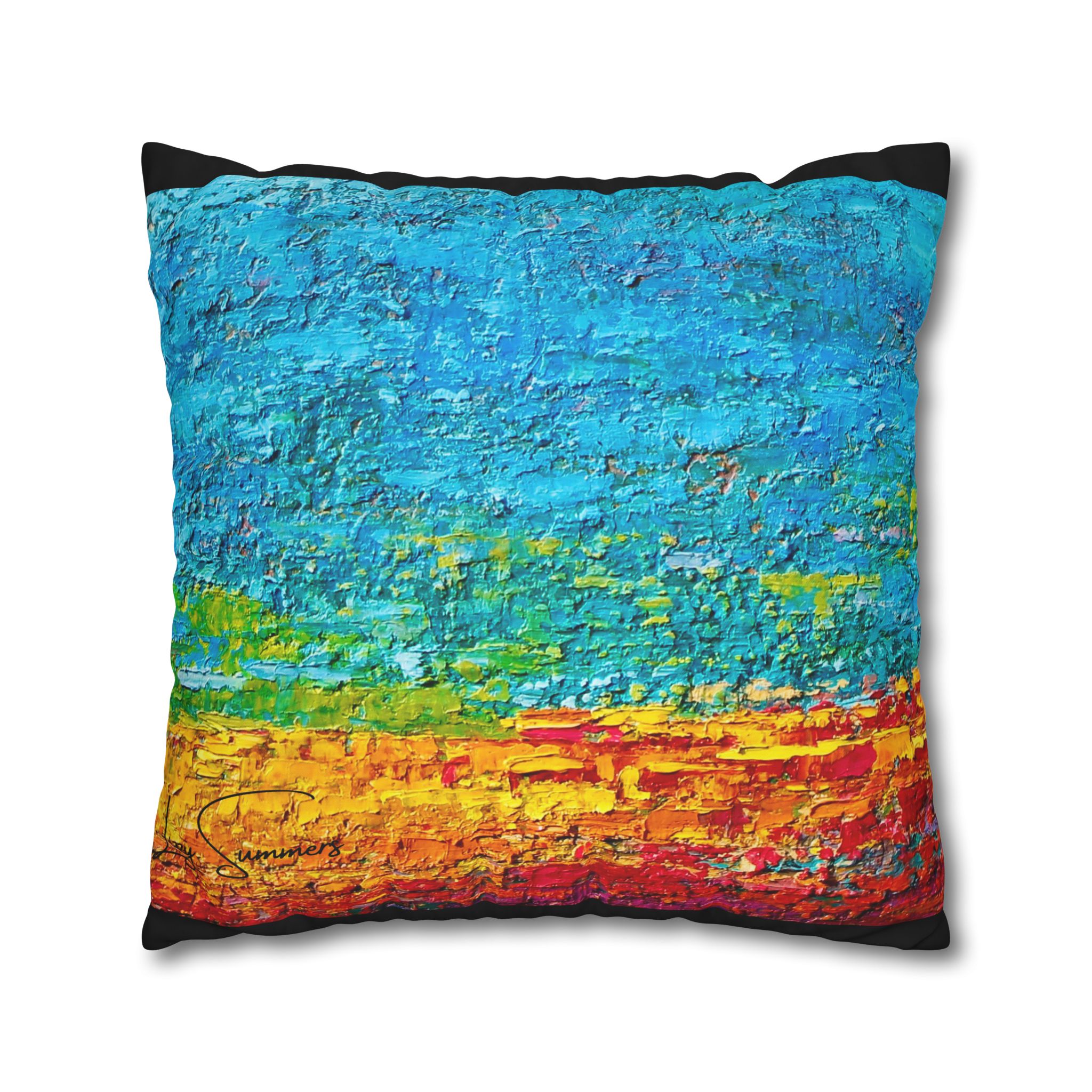 Abstract Canvas Pillowcase —Heavy Texture Painted Sunset - Image 18