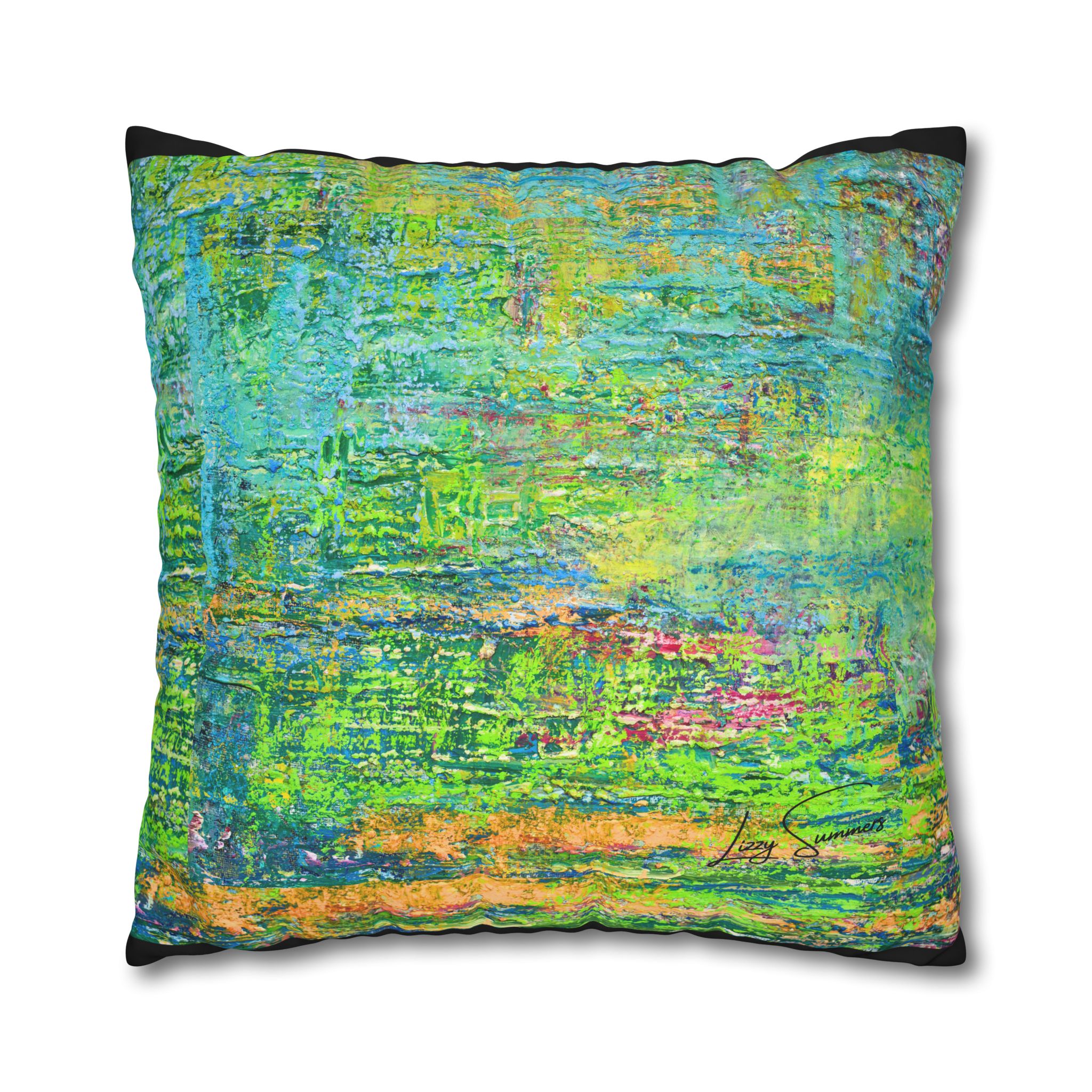 Abstract Canvas Pillowcase — Shimmering Neon Green - Image 23