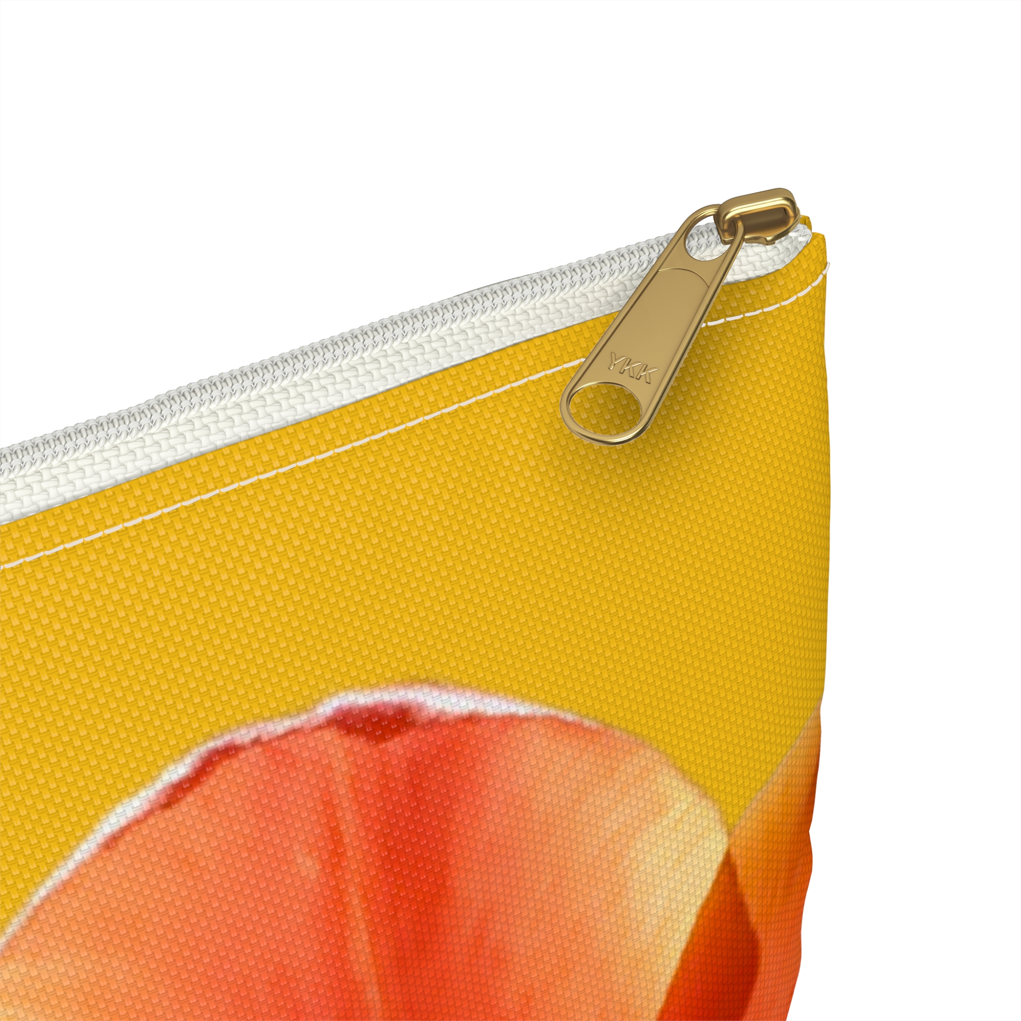 Flat Accessory Pouch Orange Tulips on Yellow - Image 8