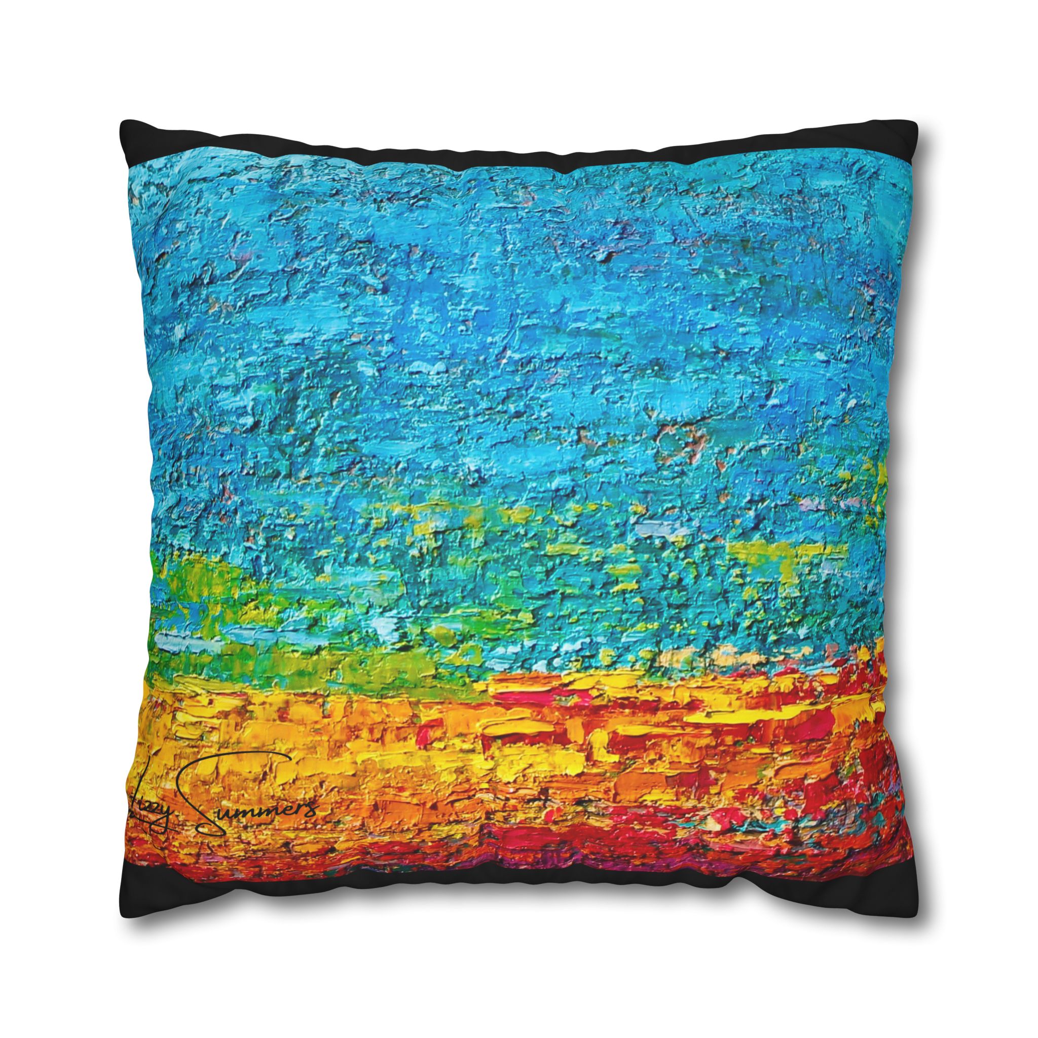 Abstract Canvas Pillowcase —Heavy Texture Painted Sunset - Image 25