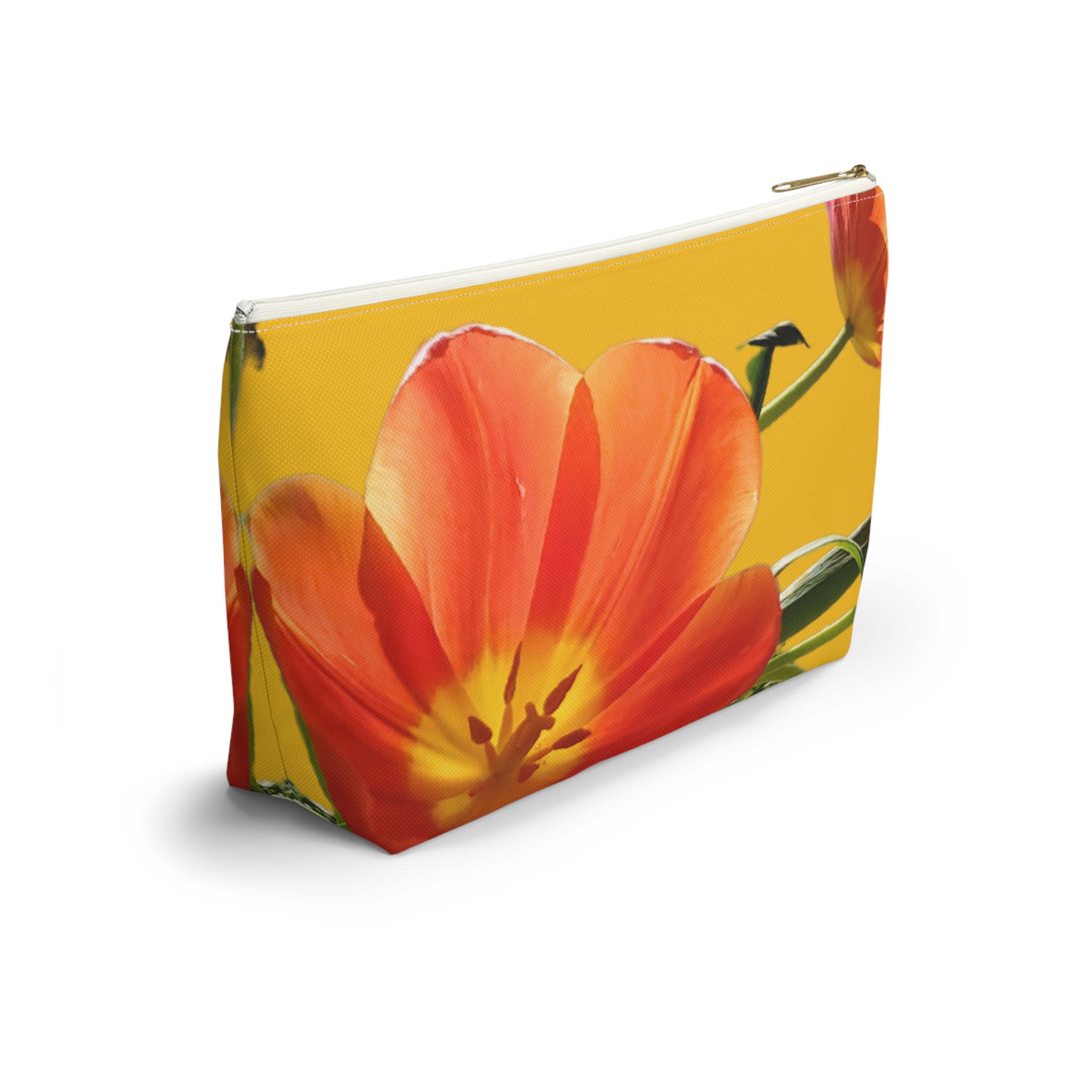 Accessory Pouch w T-bottom Tulips on Yellow - Image 12