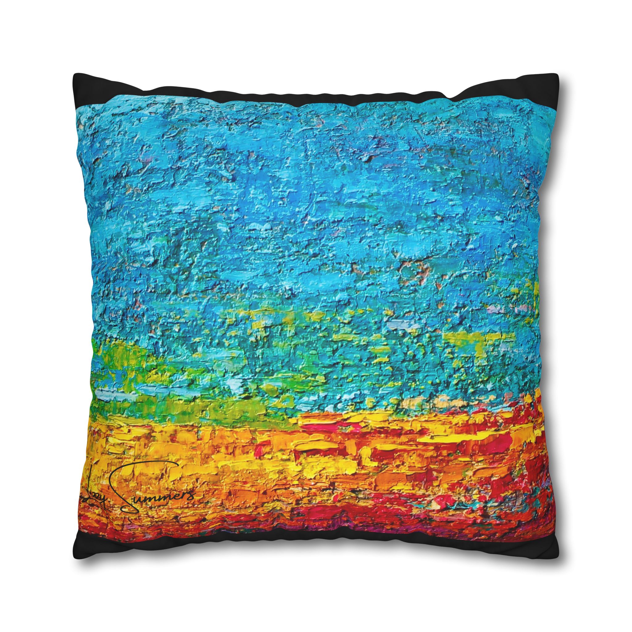 Abstract Canvas Pillowcase —Heavy Texture Painted Sunset - Image 23