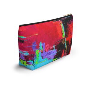 Accessory Pouch w T-bottom Big Red Abstract