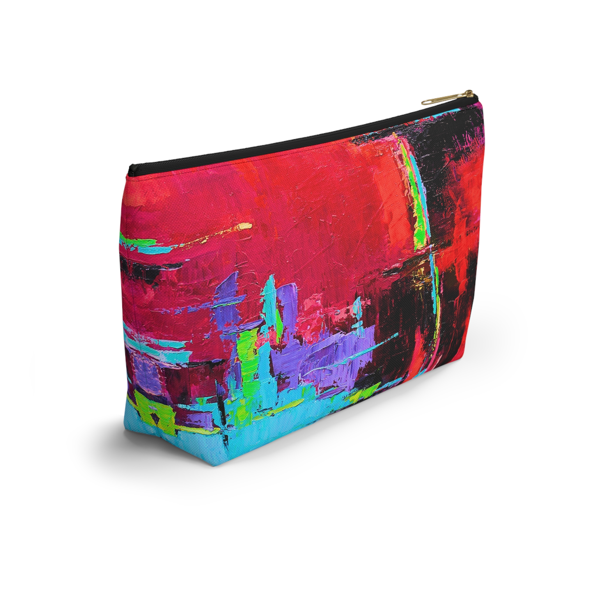 Accessory Pouch w T-bottom Big Red Abstract