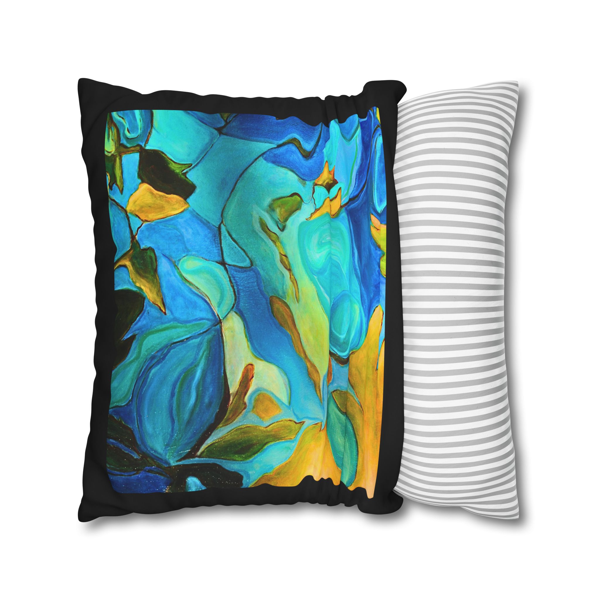 Canvas Pillowcase —River Muse Yellow, Blue and Green - Image 19