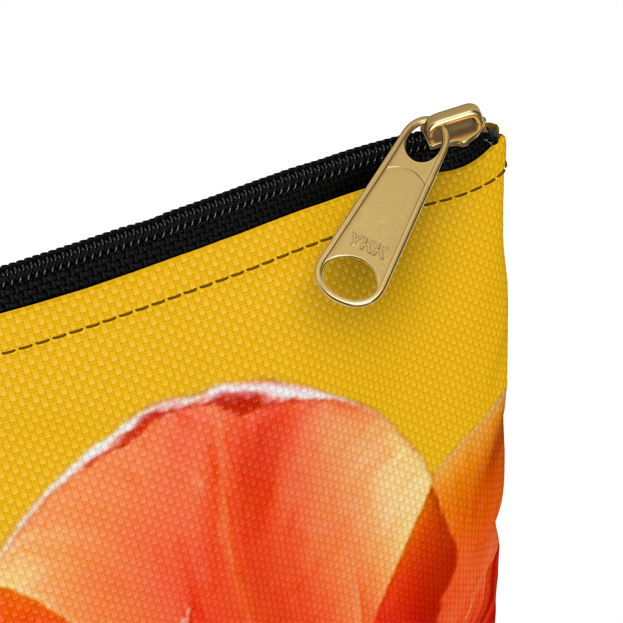 Flat Accessory Pouch Orange Tulips on Yellow - Image 12