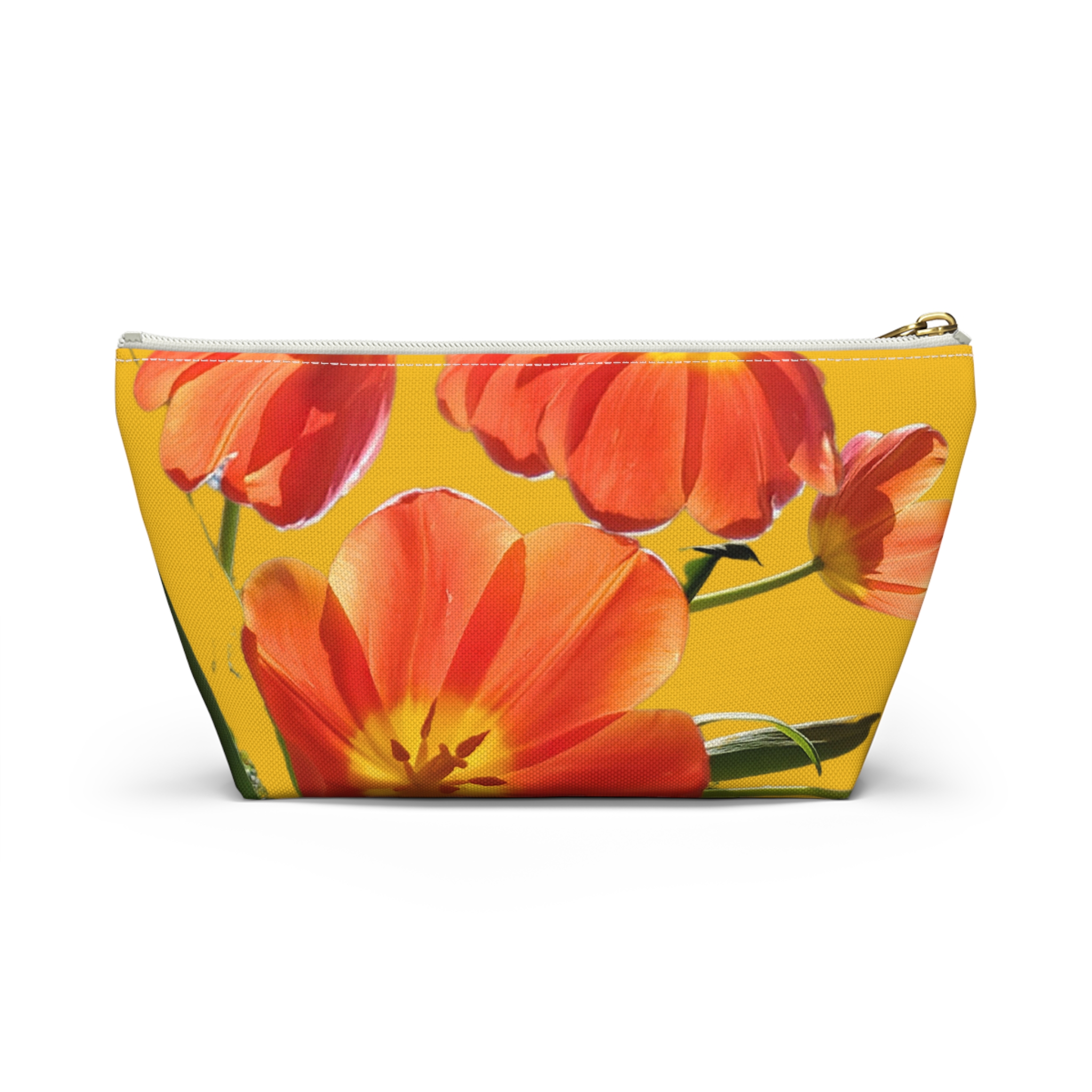 Accessory Pouch w T-bottom Tulips on Yellow - Image 14