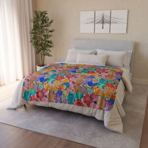 Colorful Fleece Sherpa Blanket - Cozy MultiVibrant Pattern