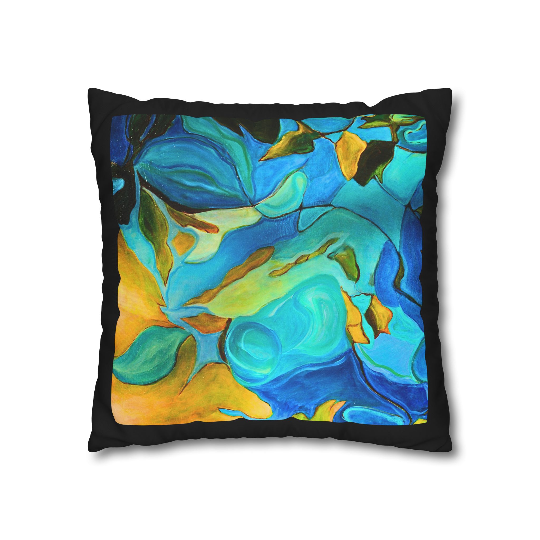 Canvas Pillowcase —River Muse Yellow, Blue and Green - Image 8