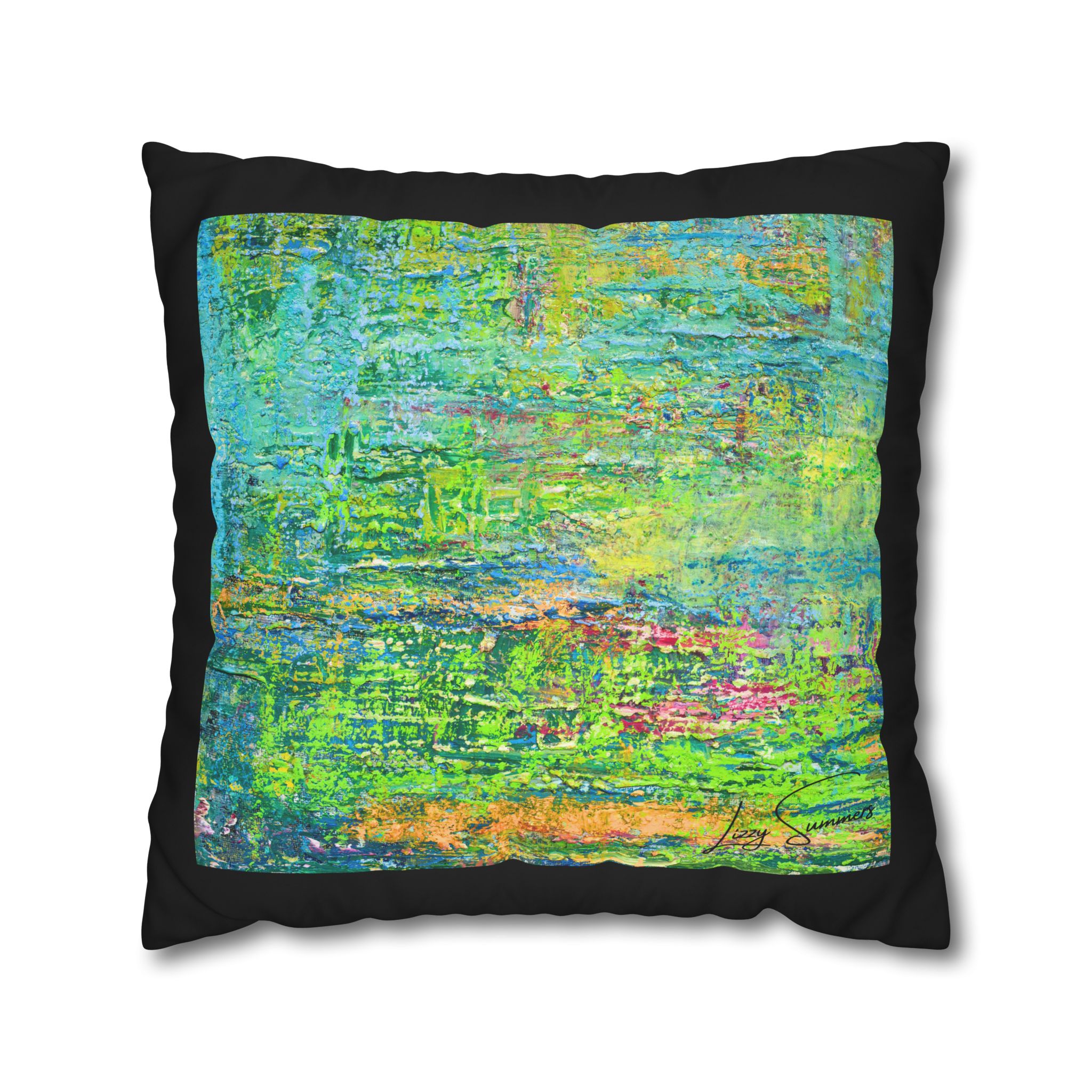 Abstract Canvas Pillowcase — Shimmering Neon Green - Image 20