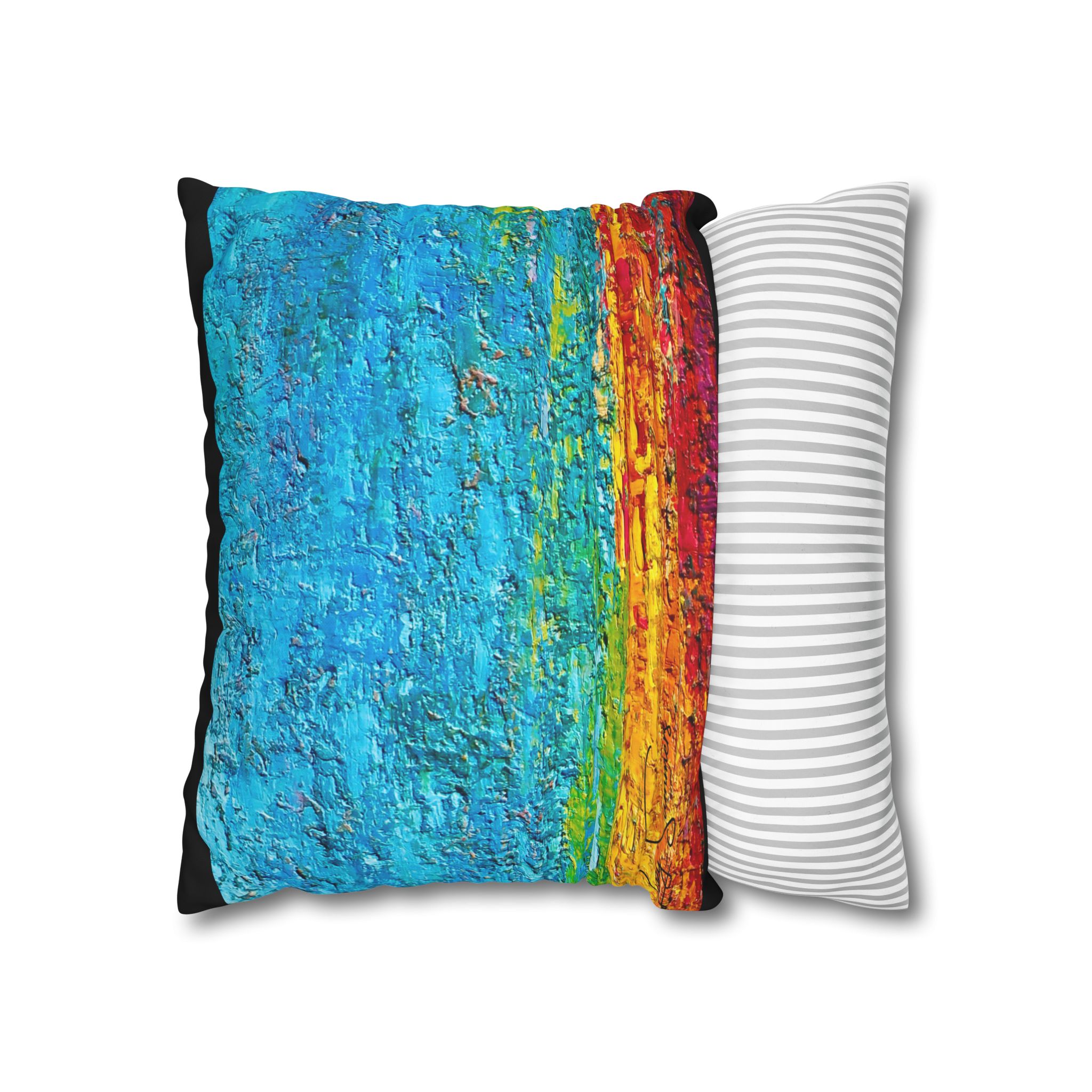 Abstract Canvas Pillowcase —Heavy Texture Painted Sunset - Image 7