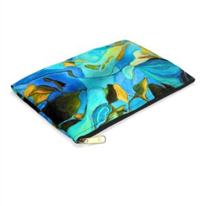 Flat Accessory Pouch River Muse in Teal And Blue