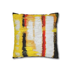 Canvas Pillowcase — Yellow & Black Abstract